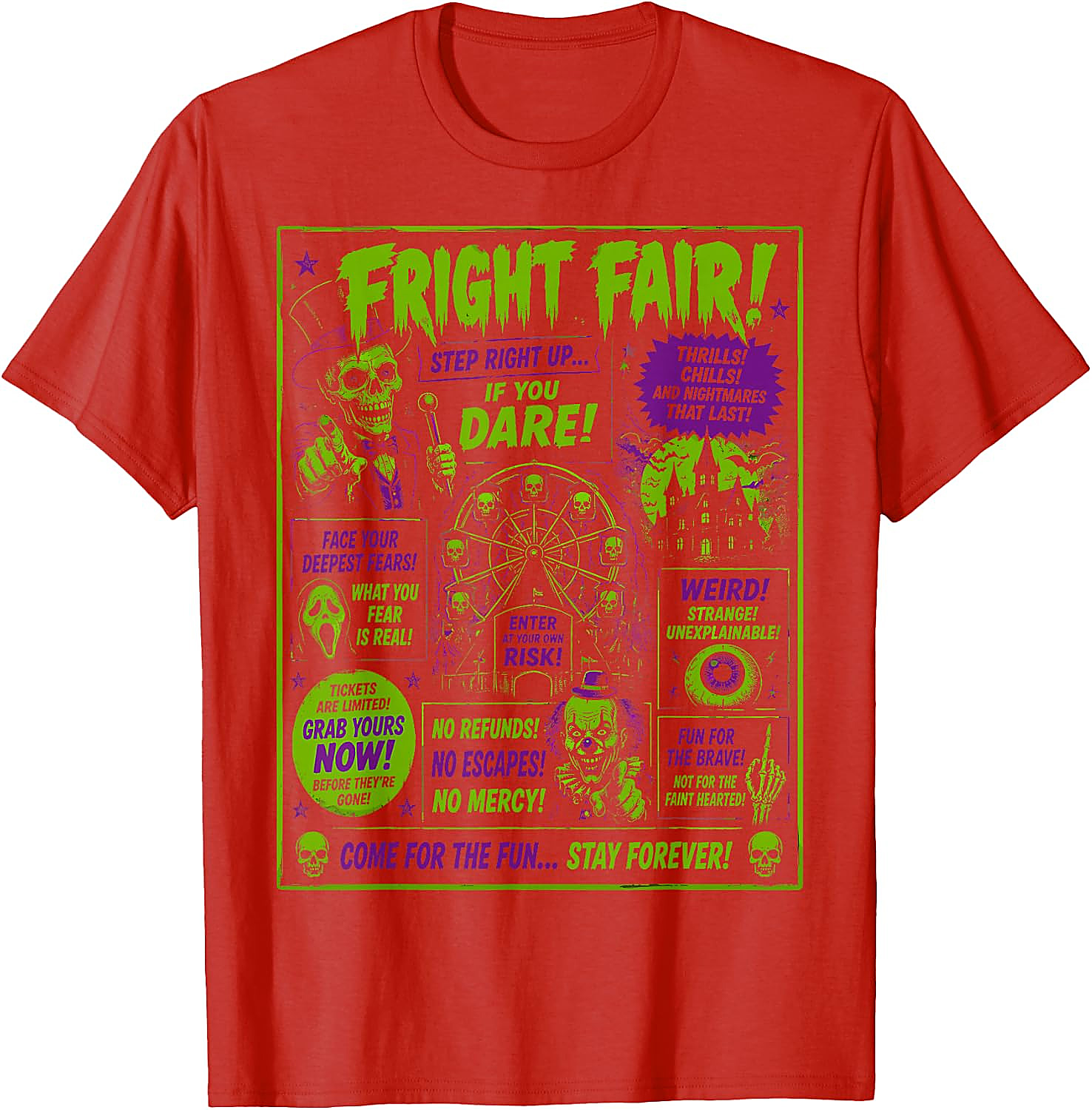 Fright Fair Vintage Halloween T-Shirt | Spooky Horror Tee