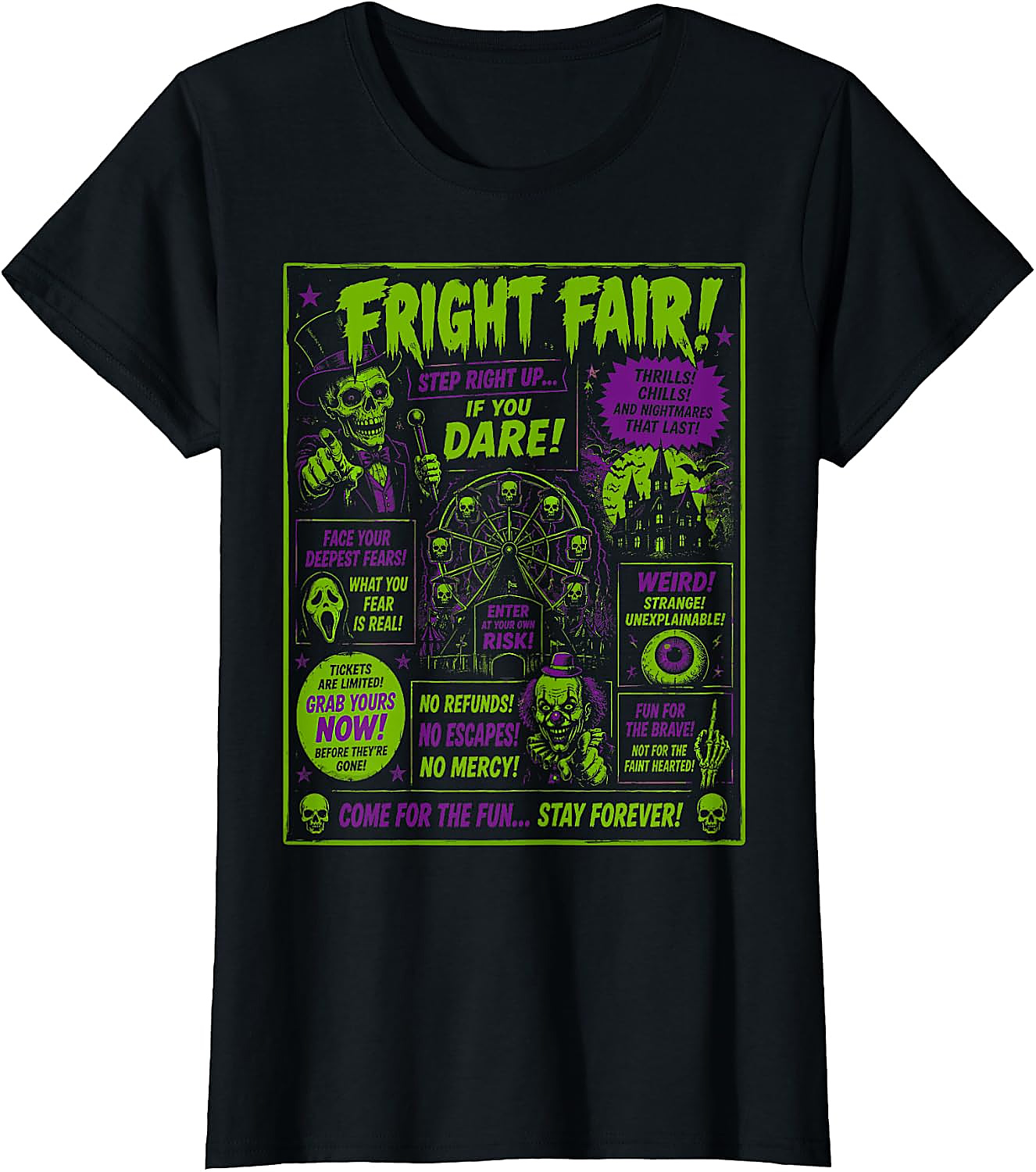 Fright Fair Vintage Halloween T-Shirt | Spooky Horror Tee