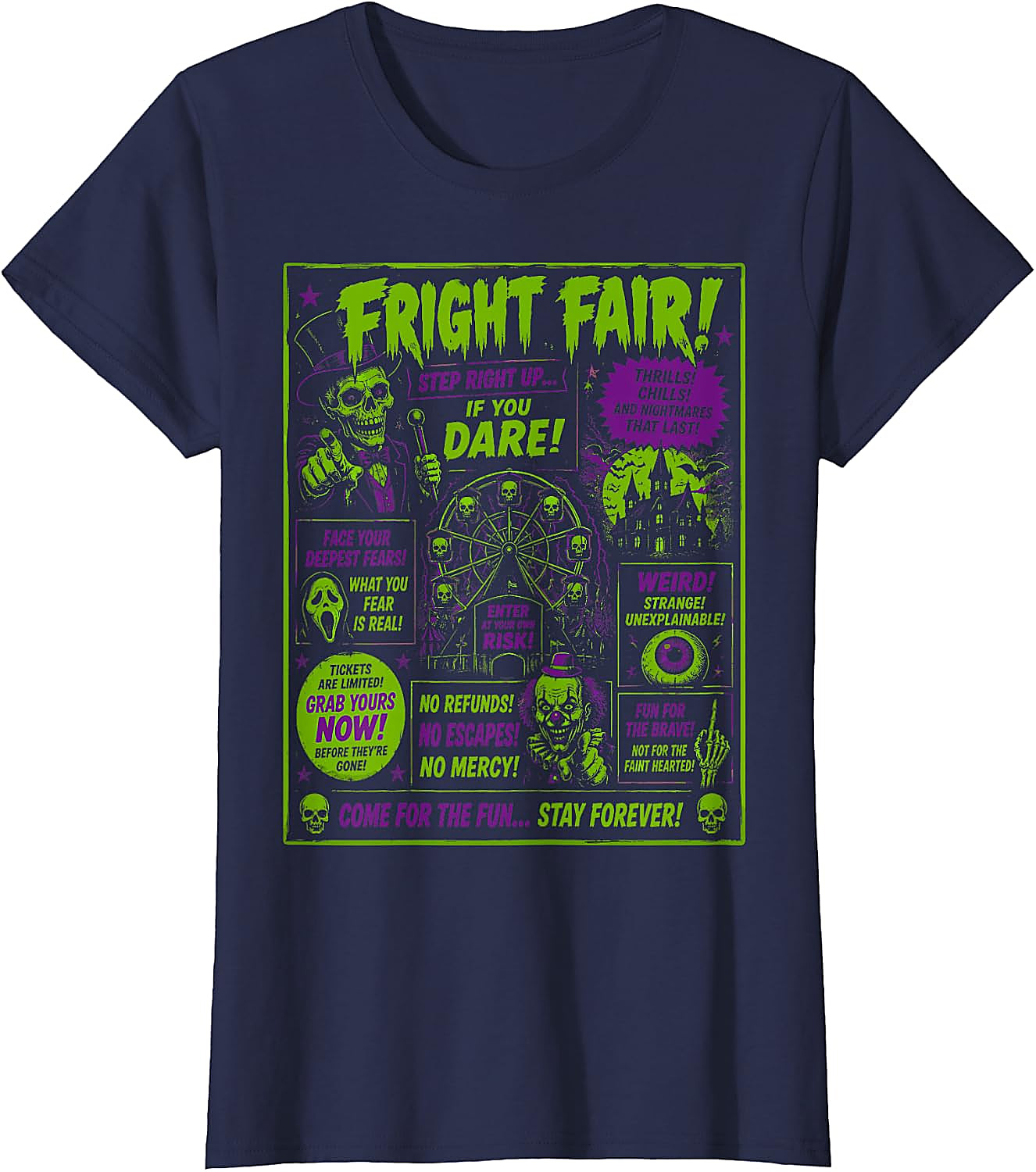 Fright Fair Vintage Halloween T-Shirt | Spooky Horror Tee