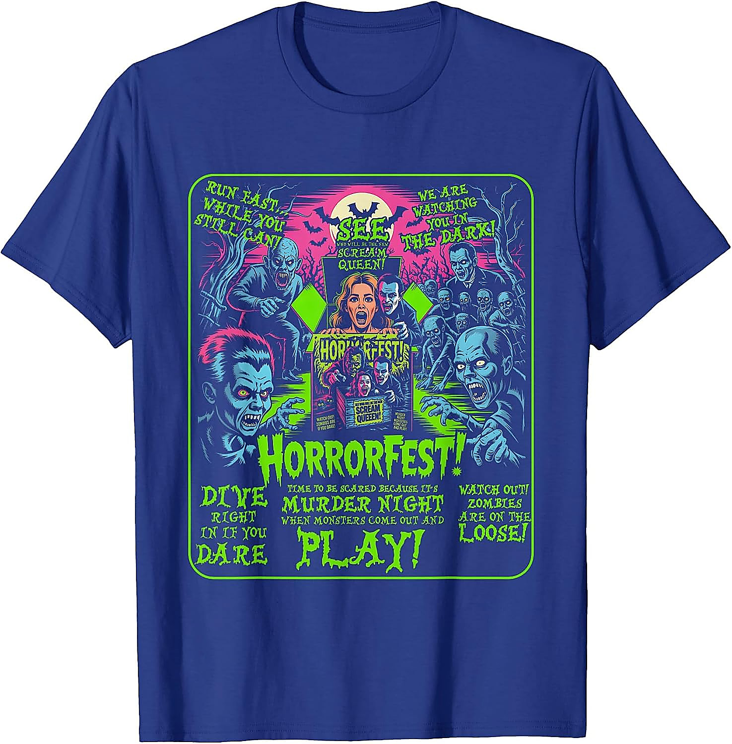 Vintage Horrorfest Poster T-Shirt | Retro Halloween Tee