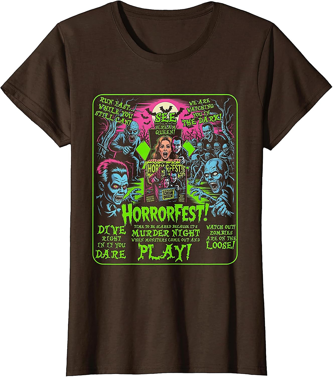 Vintage Horrorfest Poster T-Shirt | Retro Halloween Tee