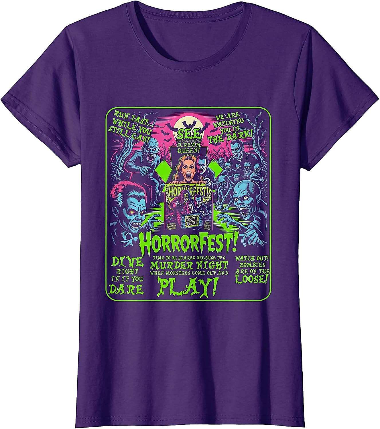 Vintage Horrorfest Poster T-Shirt | Retro Halloween Tee