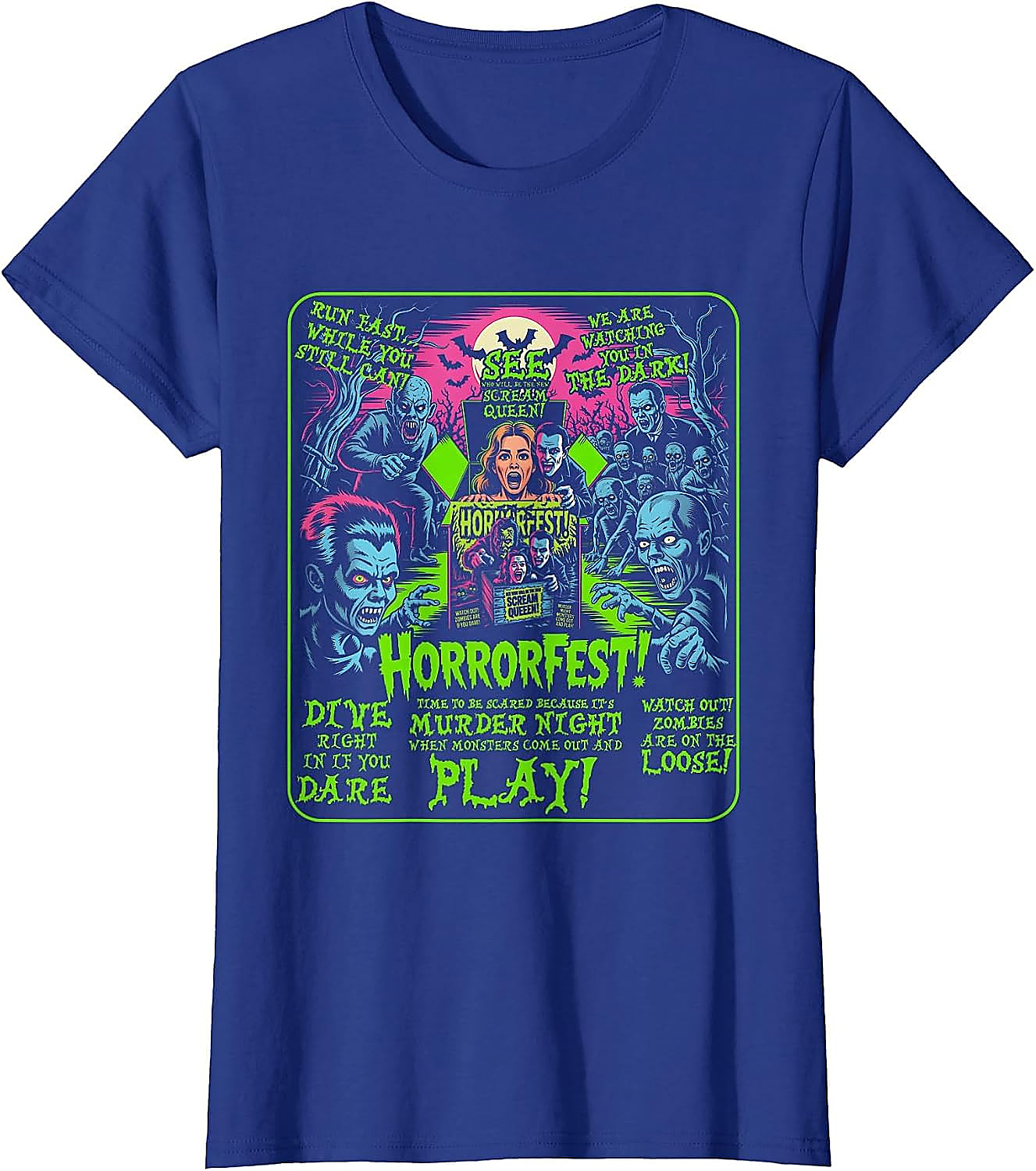Vintage Horrorfest Poster T-Shirt | Retro Halloween Tee