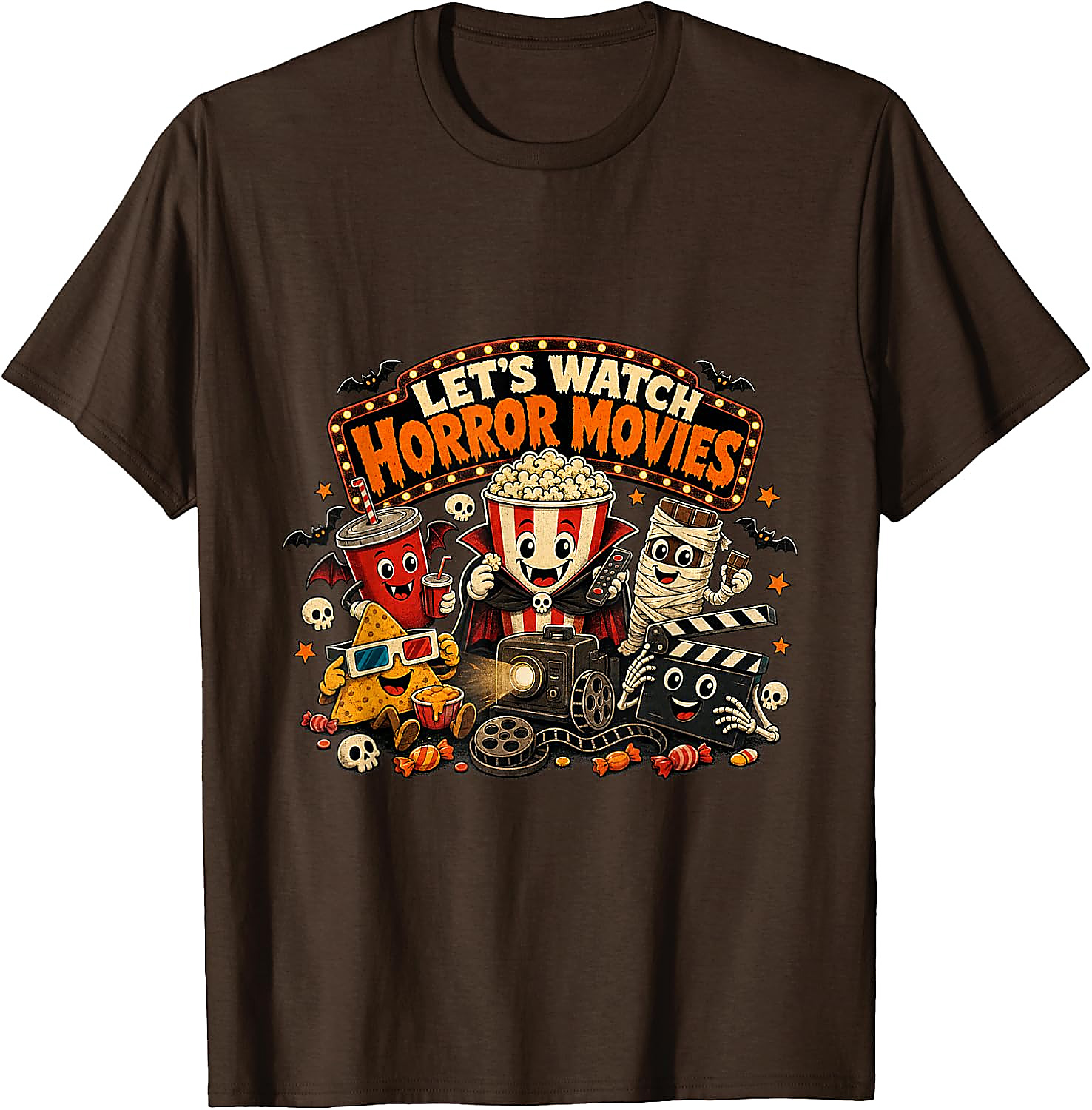 Let's Watch Horror Movies T-Shirt | Funny Halloween Tee