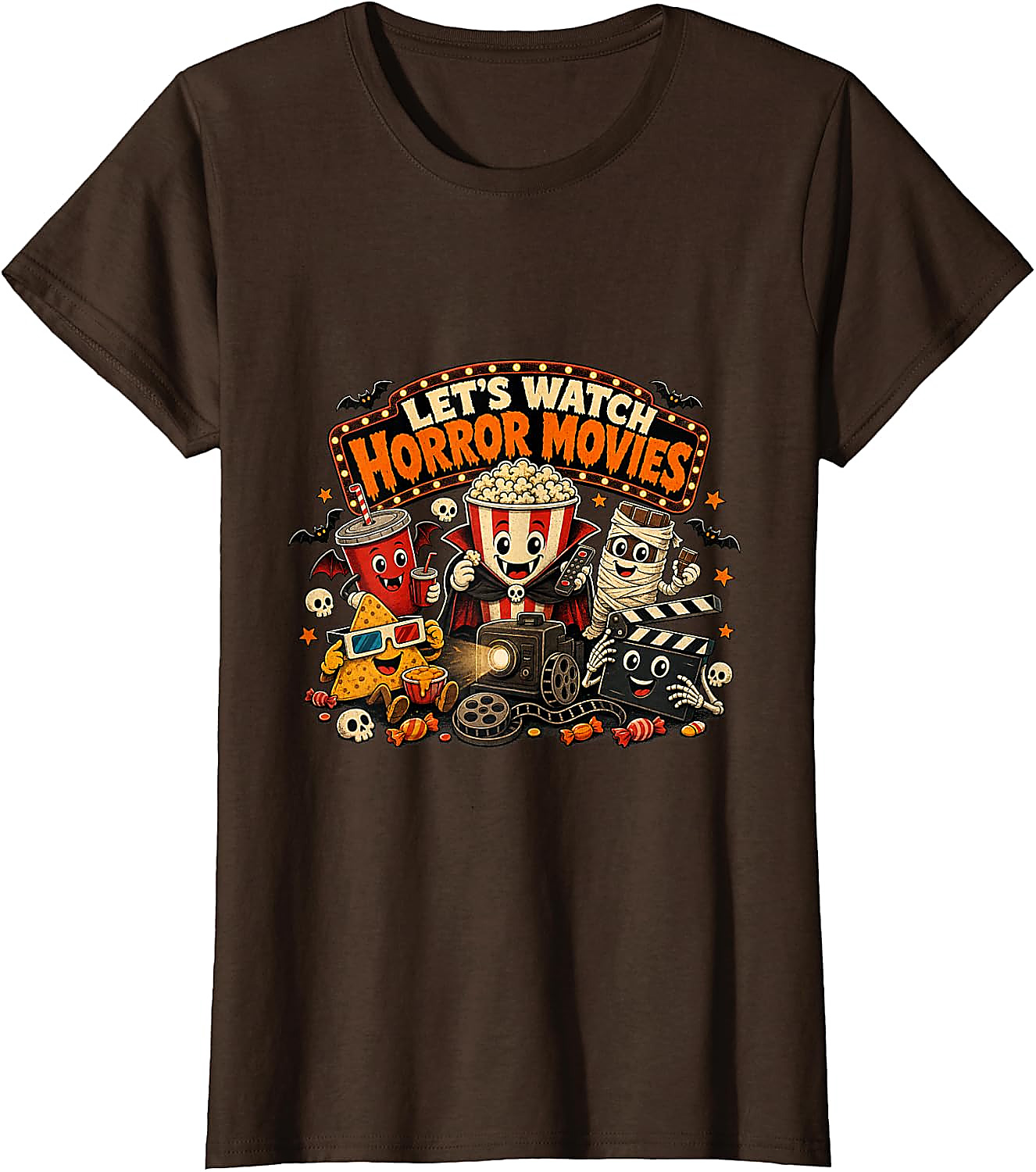 Let's Watch Horror Movies T-Shirt | Funny Halloween Tee