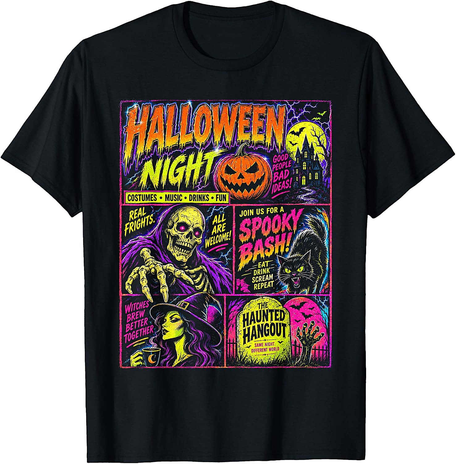 Vintage Halloween Horror Poster T-Shirt | Spooky Graphic Tee