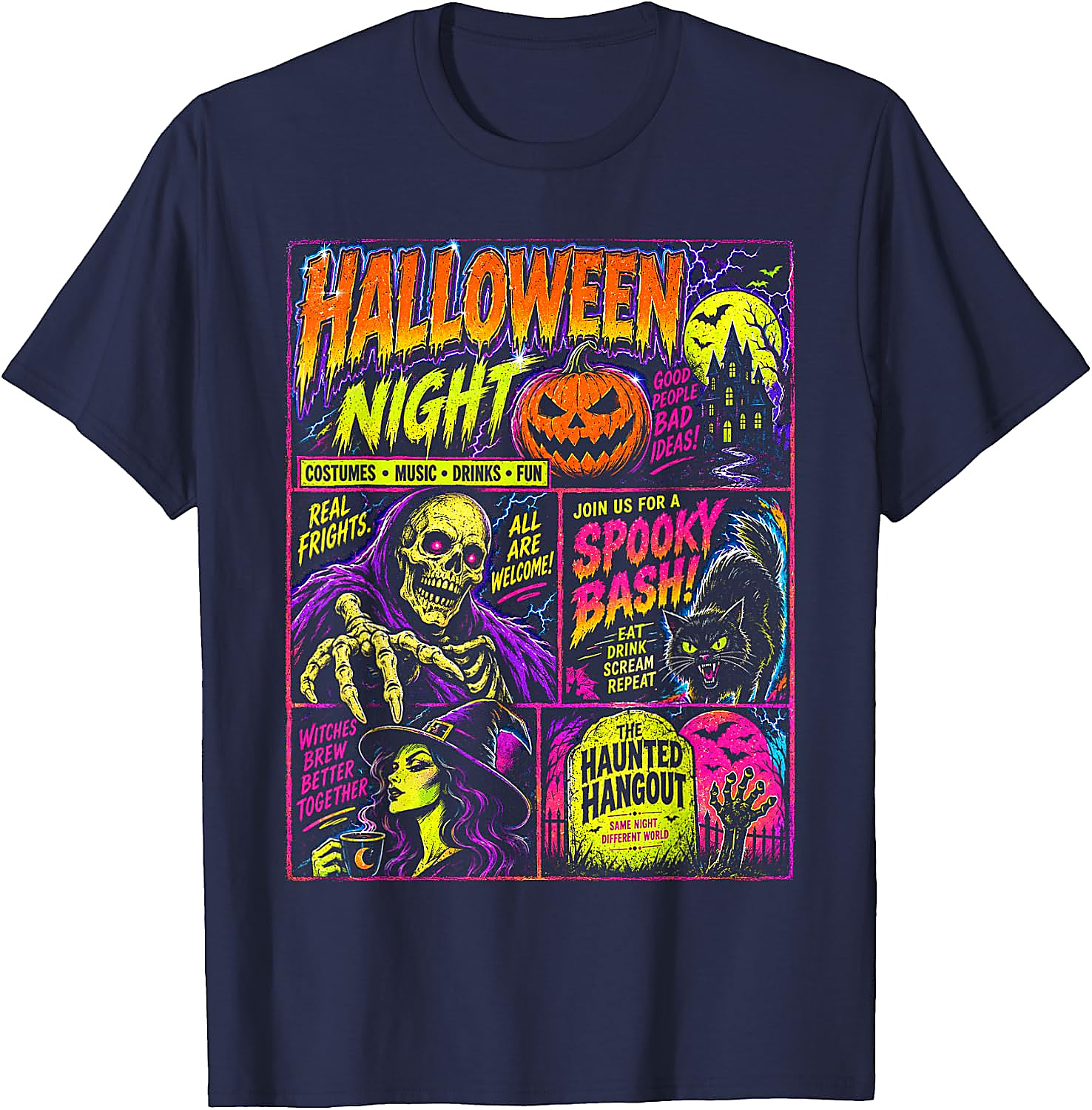 Vintage Halloween Horror Poster T-Shirt | Spooky Graphic Tee