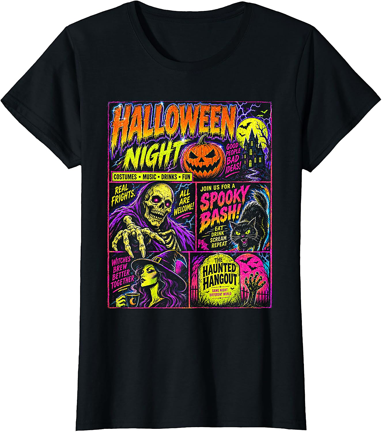 Vintage Halloween Horror Poster T-Shirt | Spooky Graphic Tee
