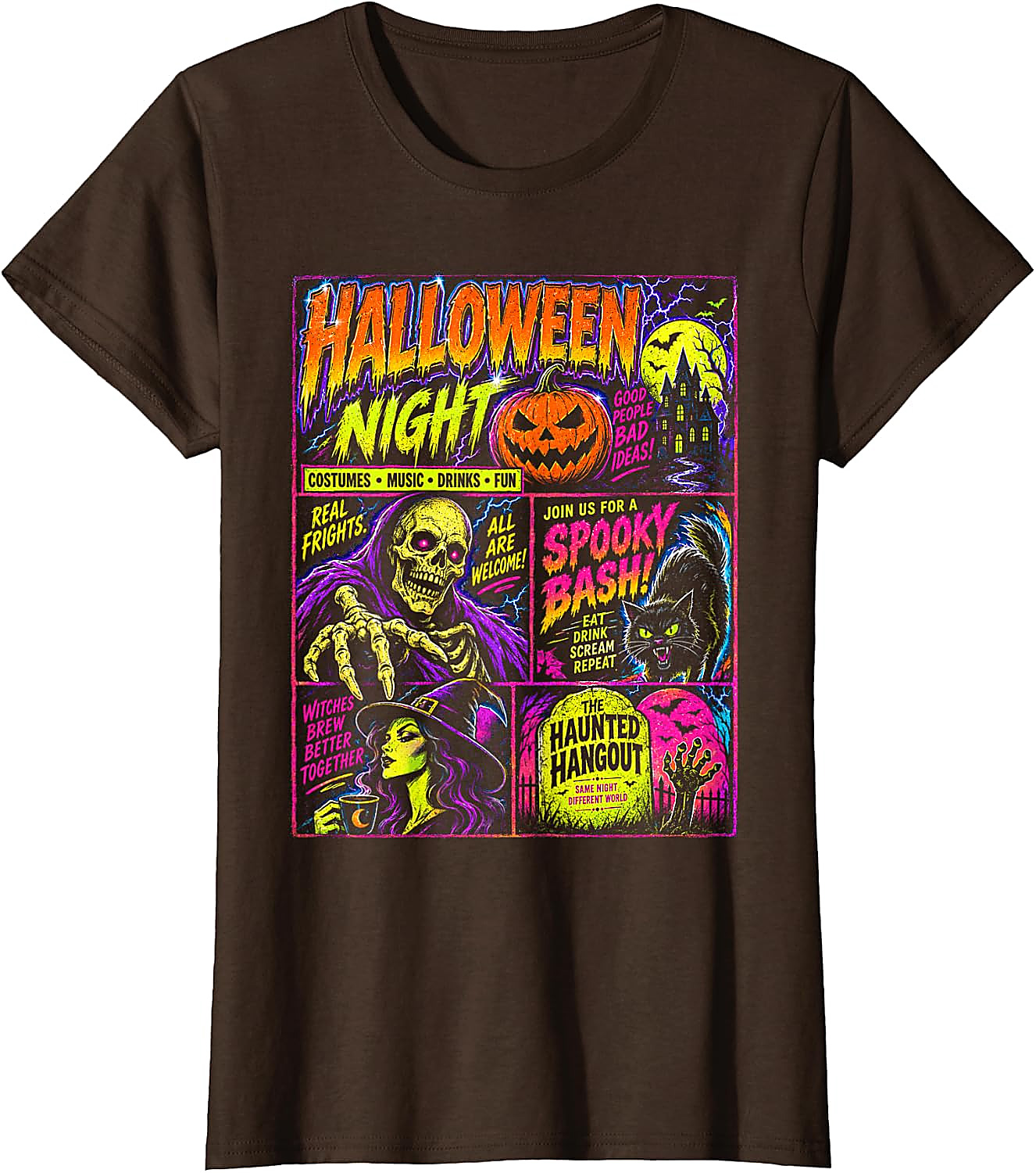 Vintage Halloween Horror Poster T-Shirt | Spooky Graphic Tee