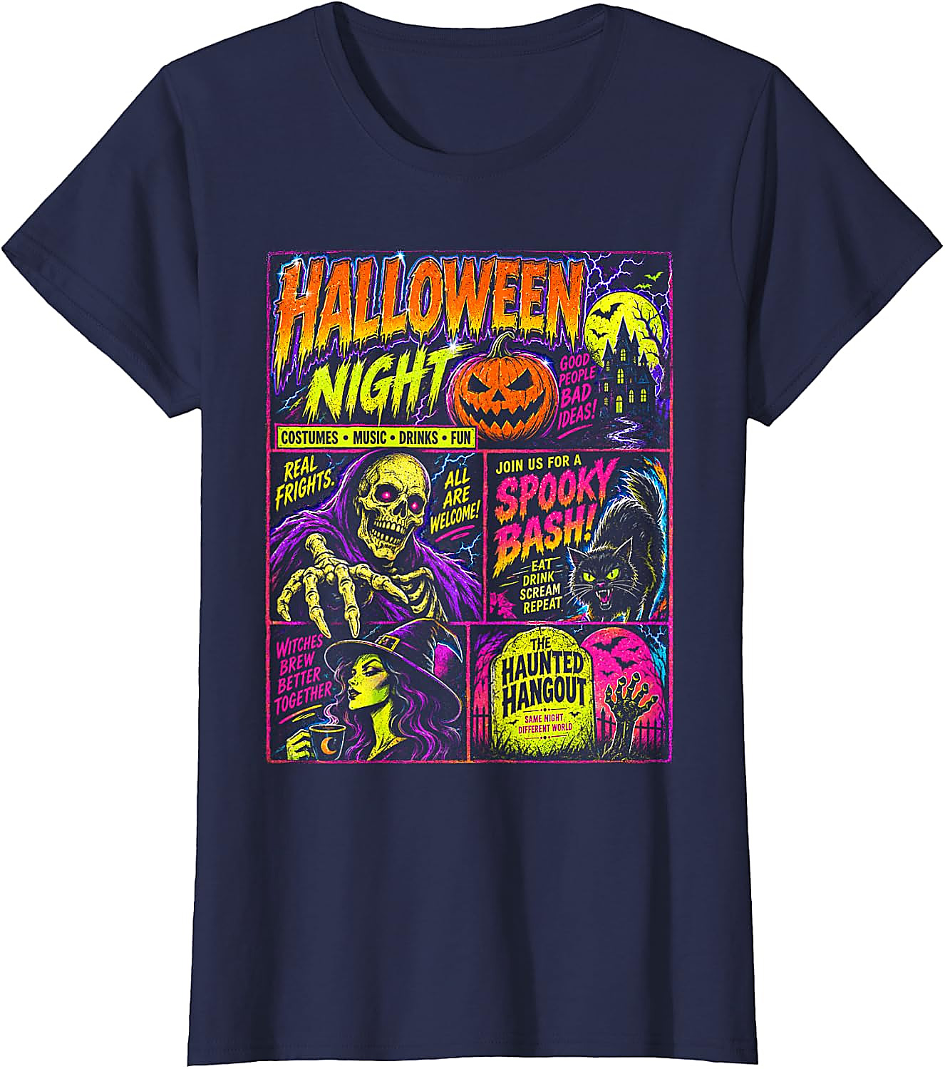 Vintage Halloween Horror Poster T-Shirt | Spooky Graphic Tee