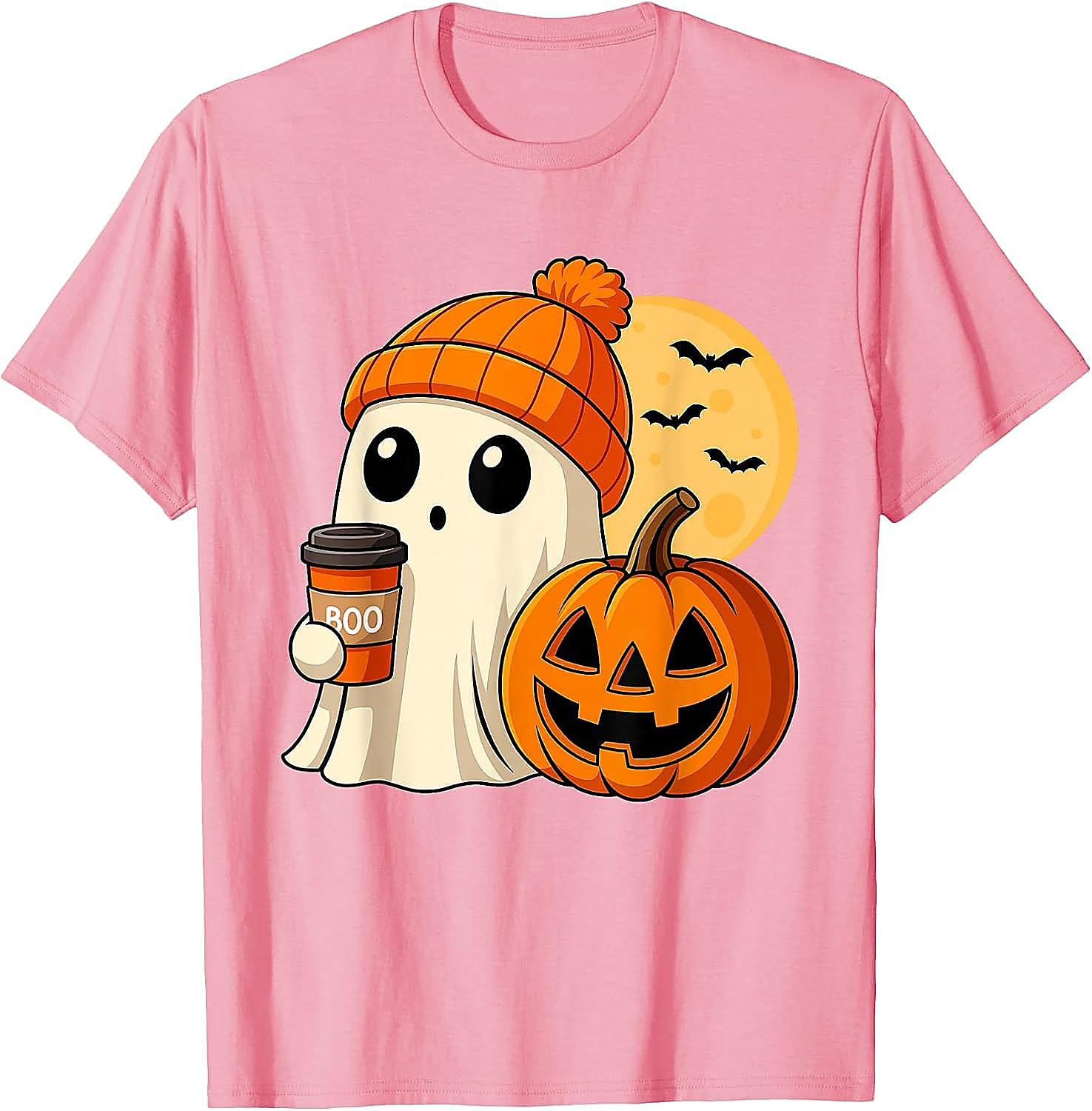 Cute Ghost Coffee Halloween T-Shirt | Spooky Season Tee