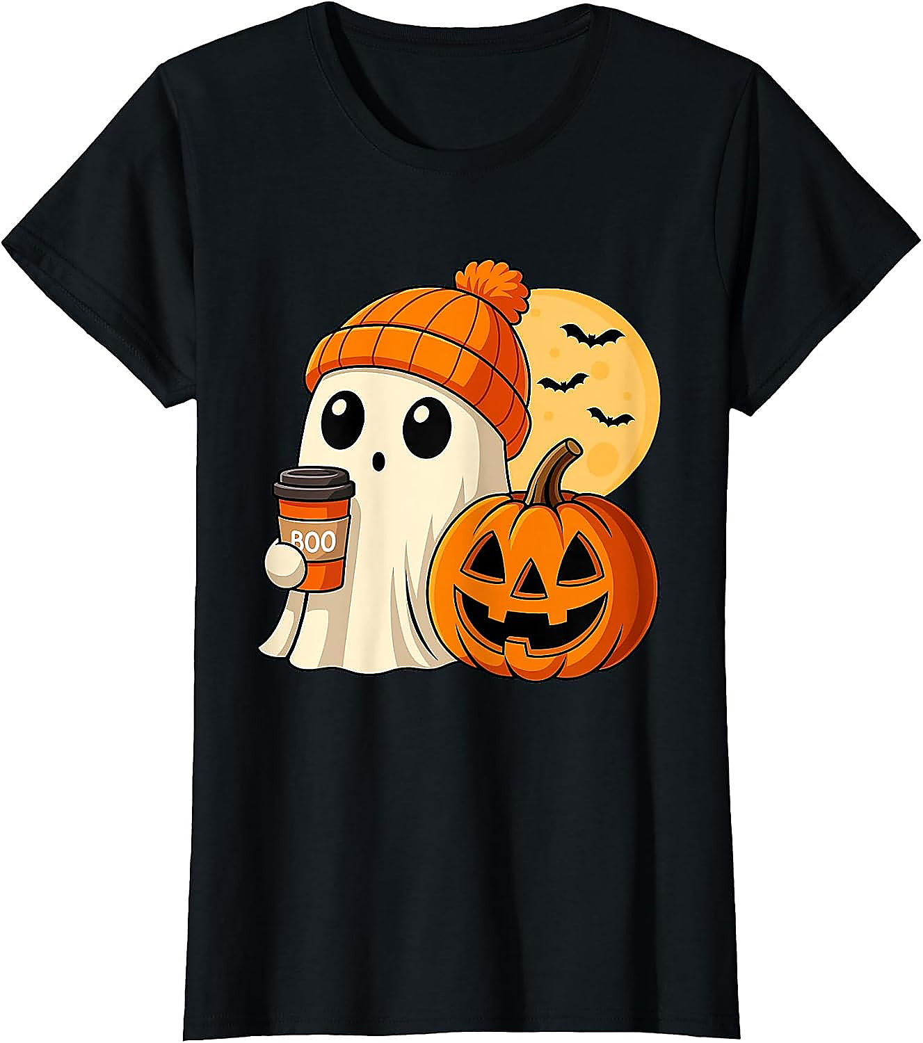 Cute Ghost Coffee Halloween T-Shirt | Spooky Season Tee