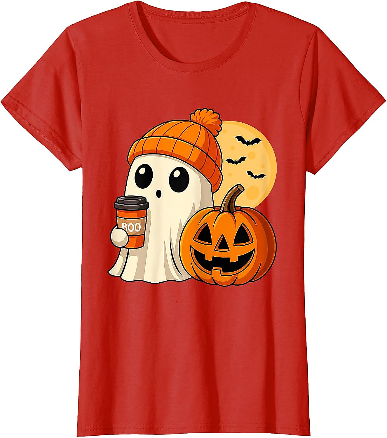 Cute Ghost Coffee Halloween T-Shirt | Spooky Season Tee