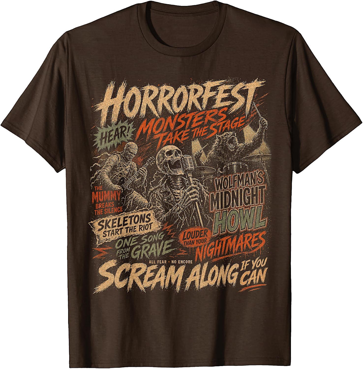 Vintage Horror Movie Monsters T-Shirt | Halloween Tee