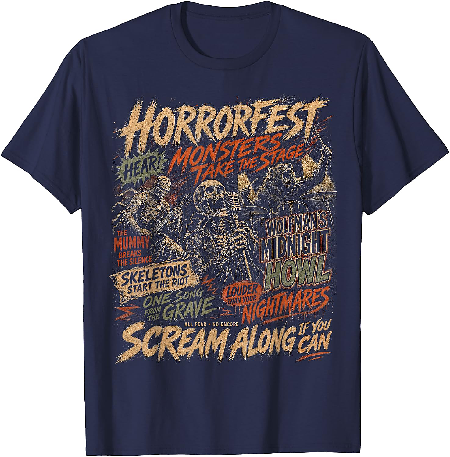 Vintage Horror Movie Monsters T-Shirt | Halloween Tee