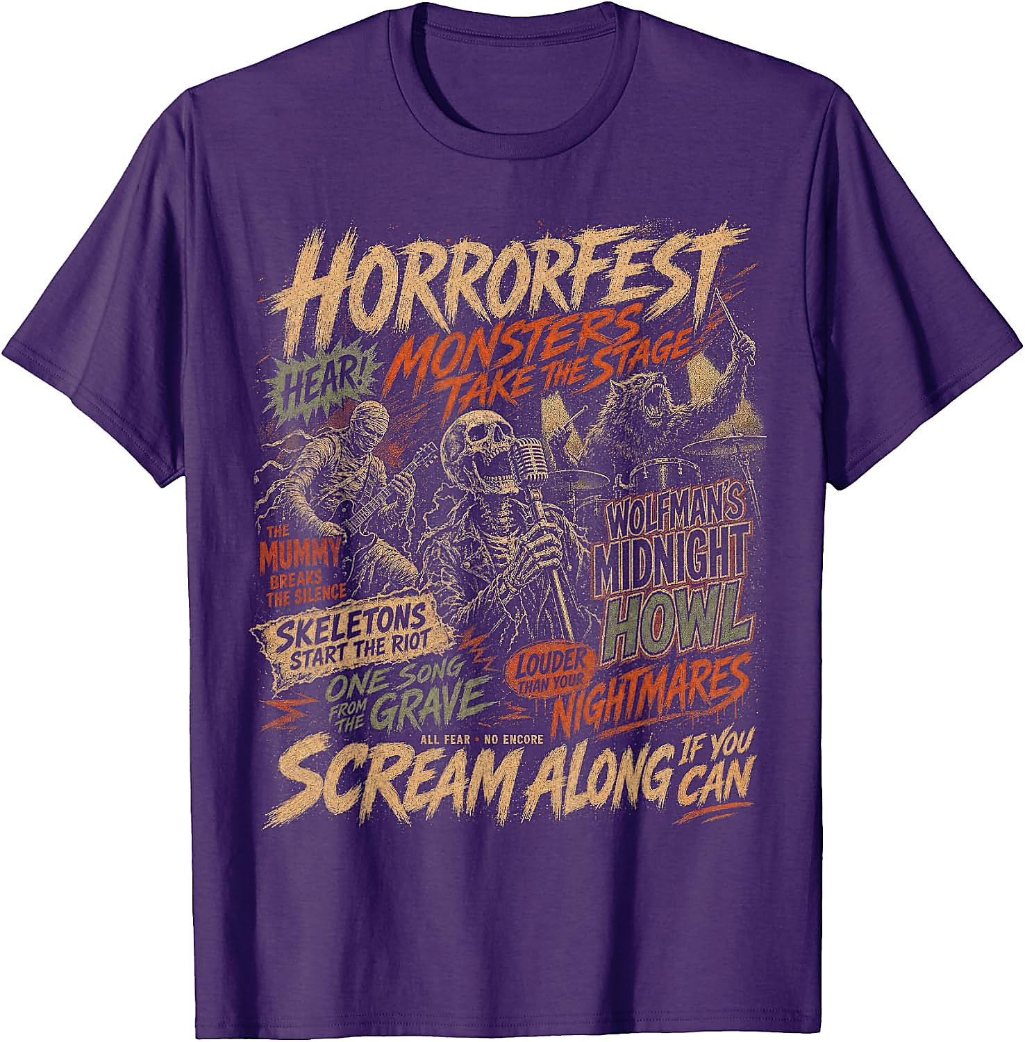 Vintage Horror Movie Monsters T-Shirt | Halloween Tee