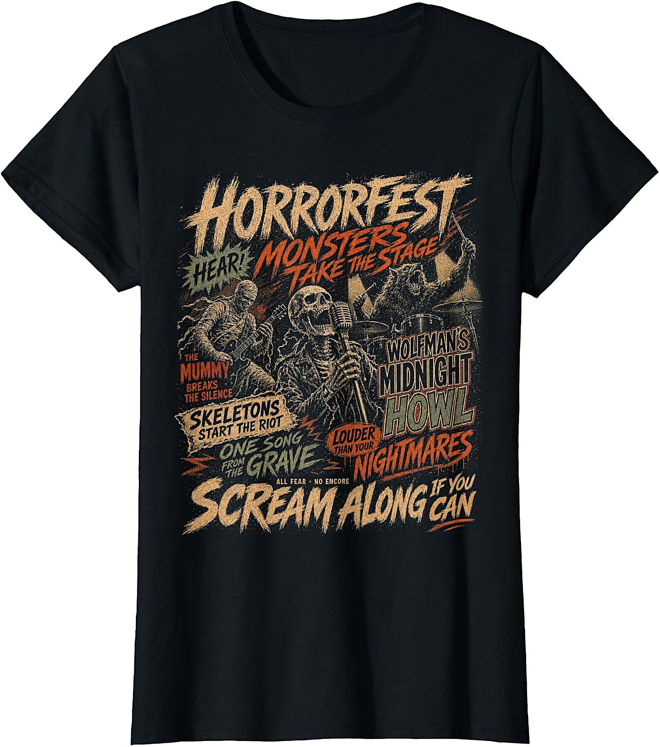 Vintage Horror Movie Monsters T-Shirt | Halloween Tee