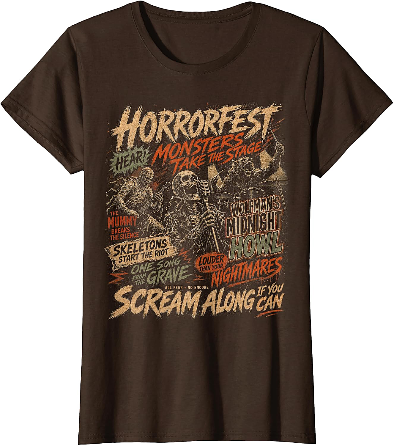 Vintage Horror Movie Monsters T-Shirt | Halloween Tee