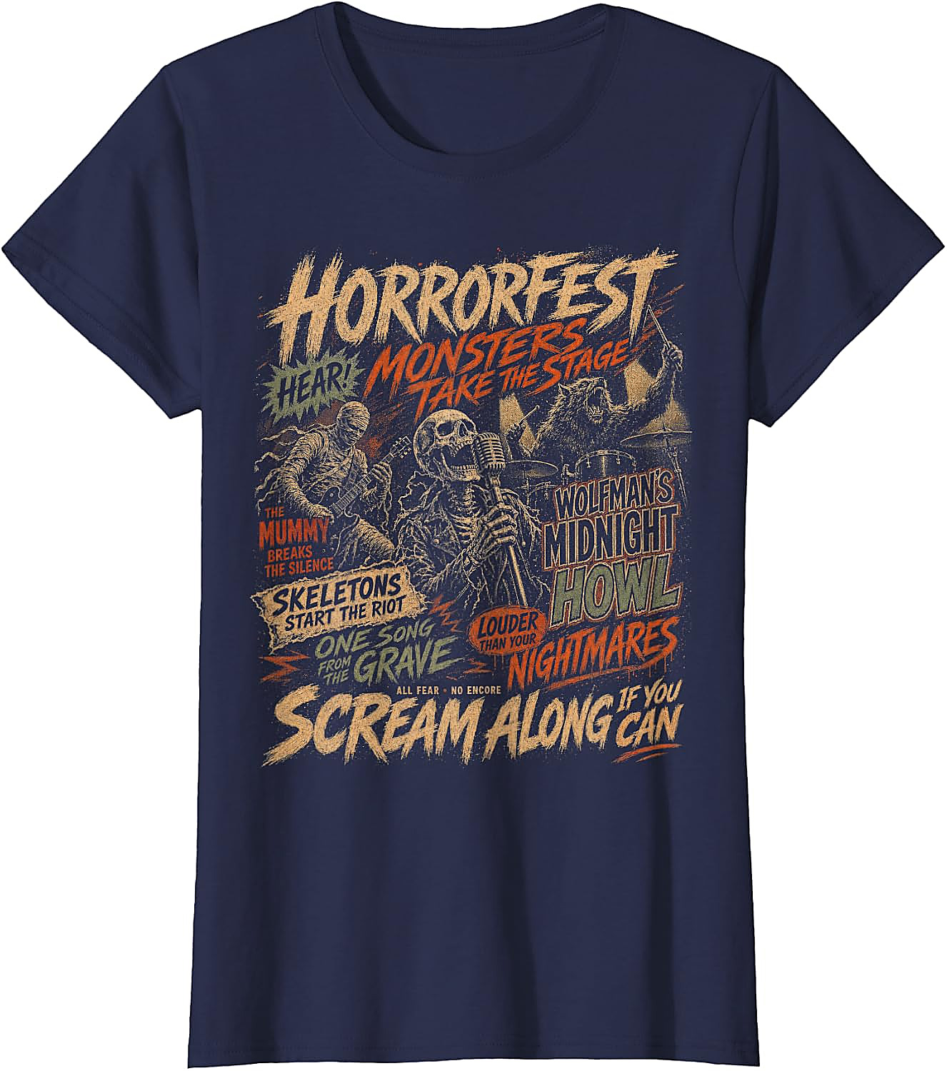 Vintage Horror Movie Monsters T-Shirt | Halloween Tee