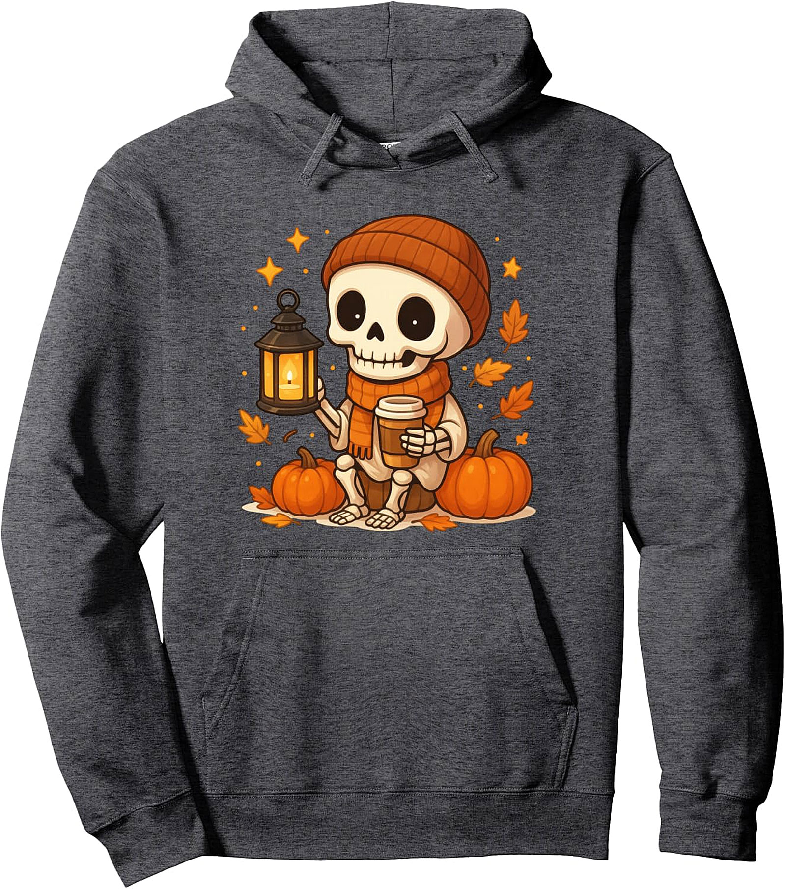 Cute Skeleton Coffee Pullover Hoodie - Autumn Fall Spooky