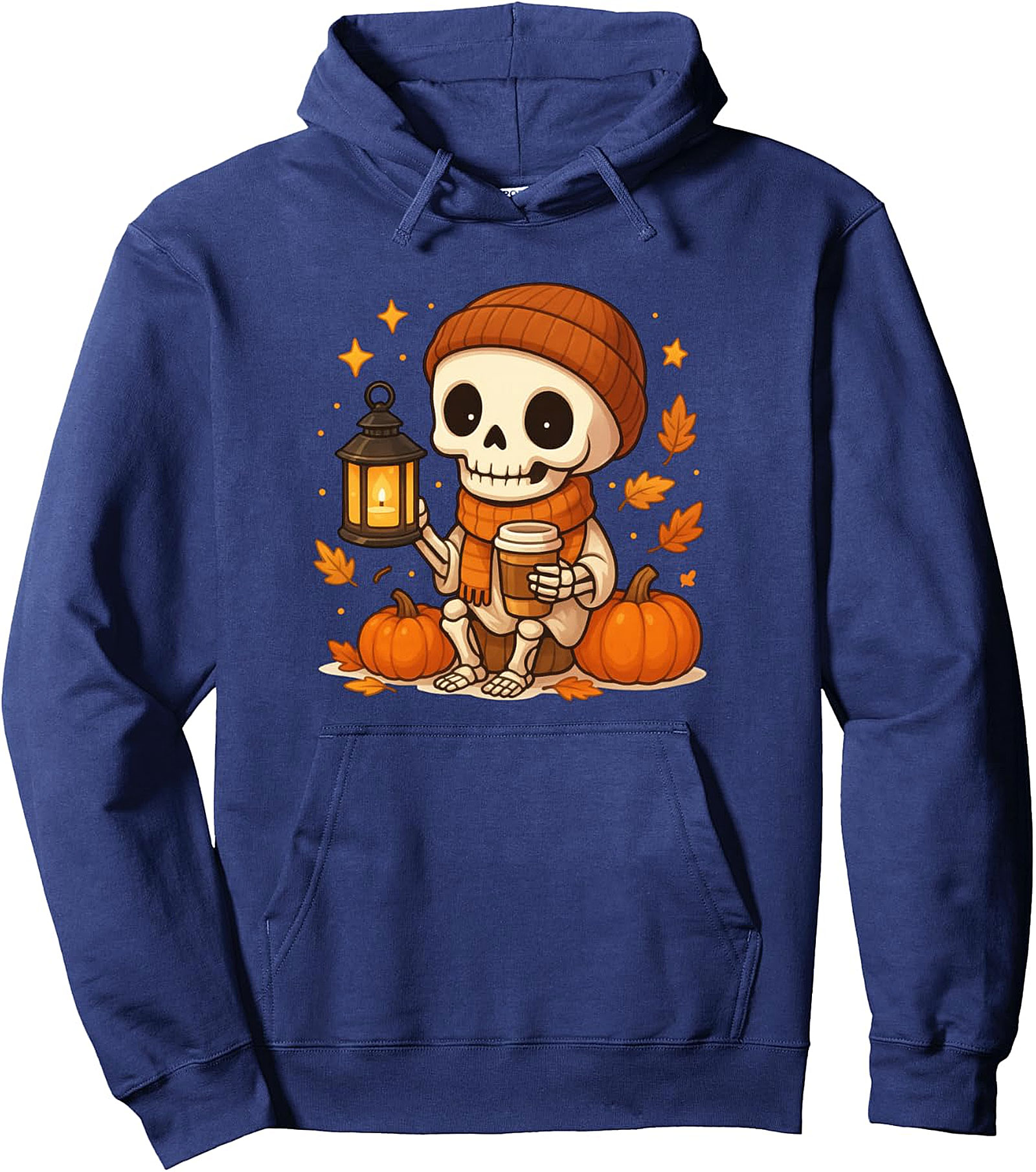 Cute Skeleton Coffee Pullover Hoodie - Autumn Fall Spooky