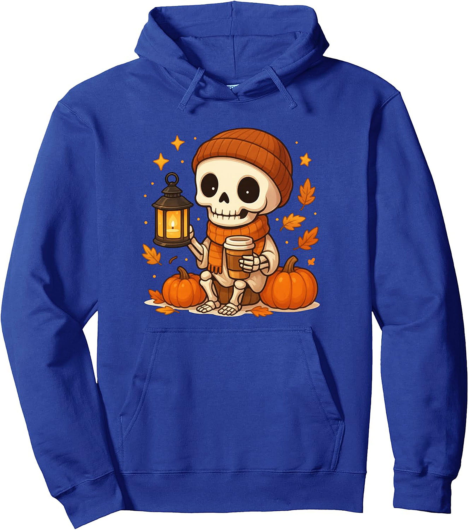 Cute Skeleton Coffee Pullover Hoodie - Autumn Fall Spooky