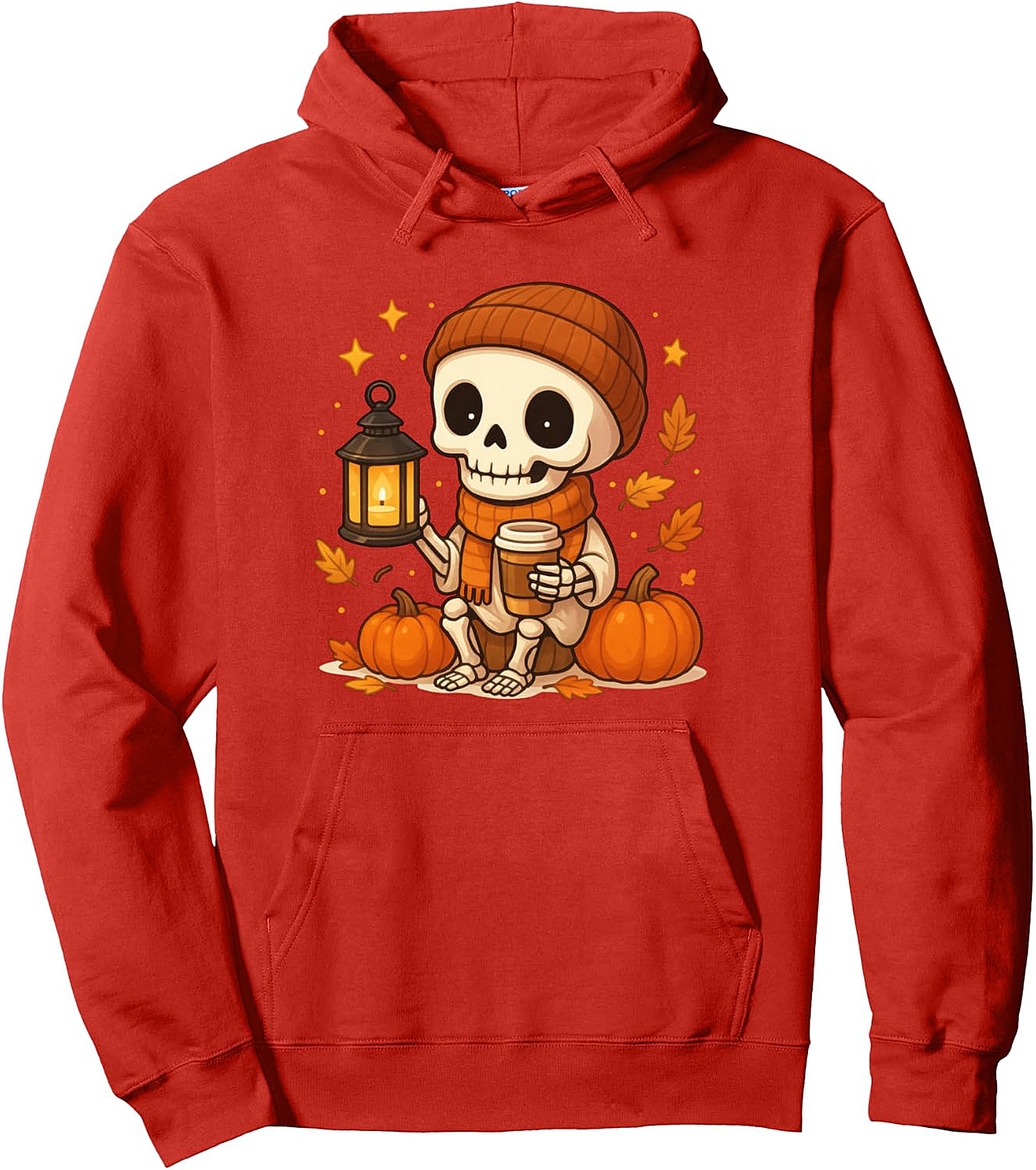 Cute Skeleton Coffee Pullover Hoodie - Autumn Fall Spooky