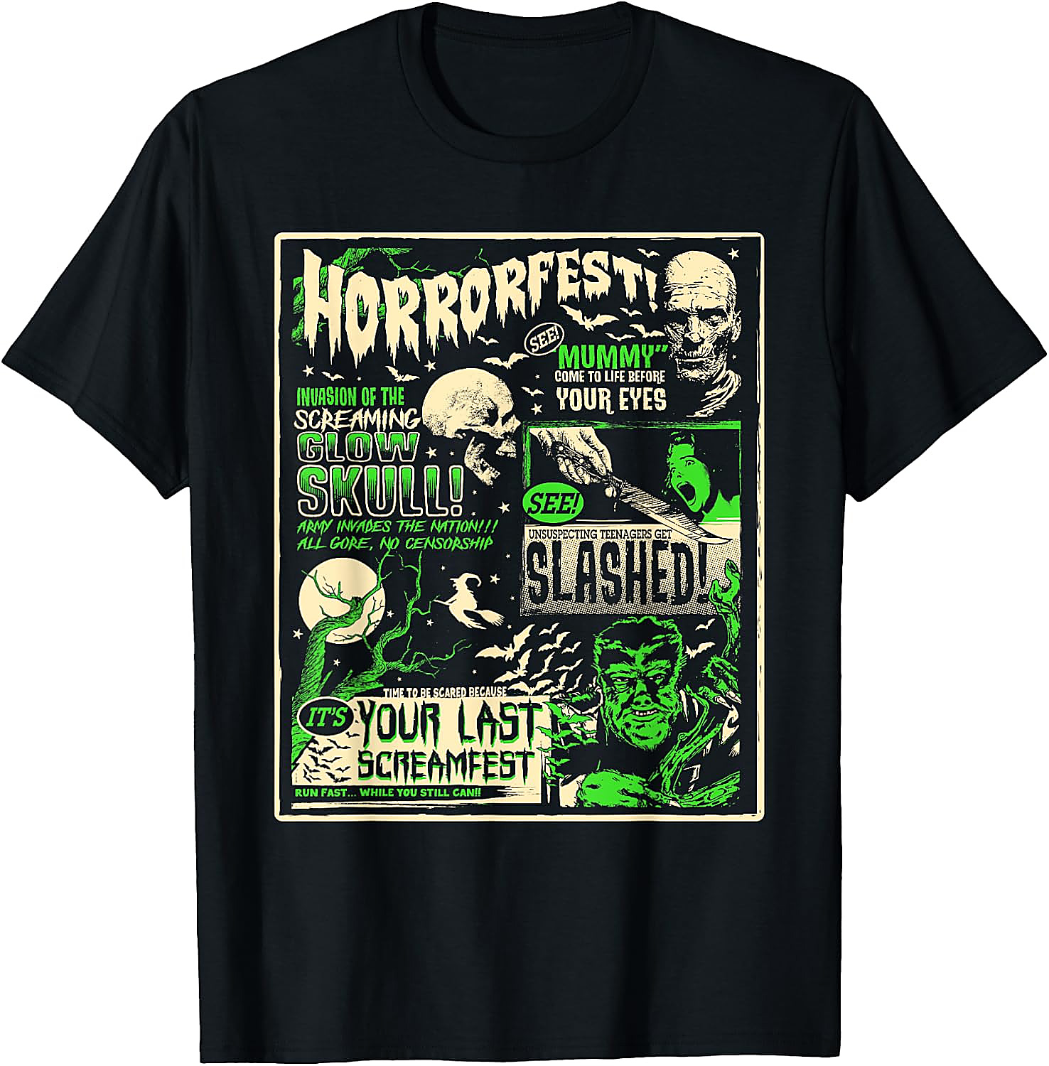Vintage Horrorfest Halloween T-Shirt | Retro Movie Poster Tee