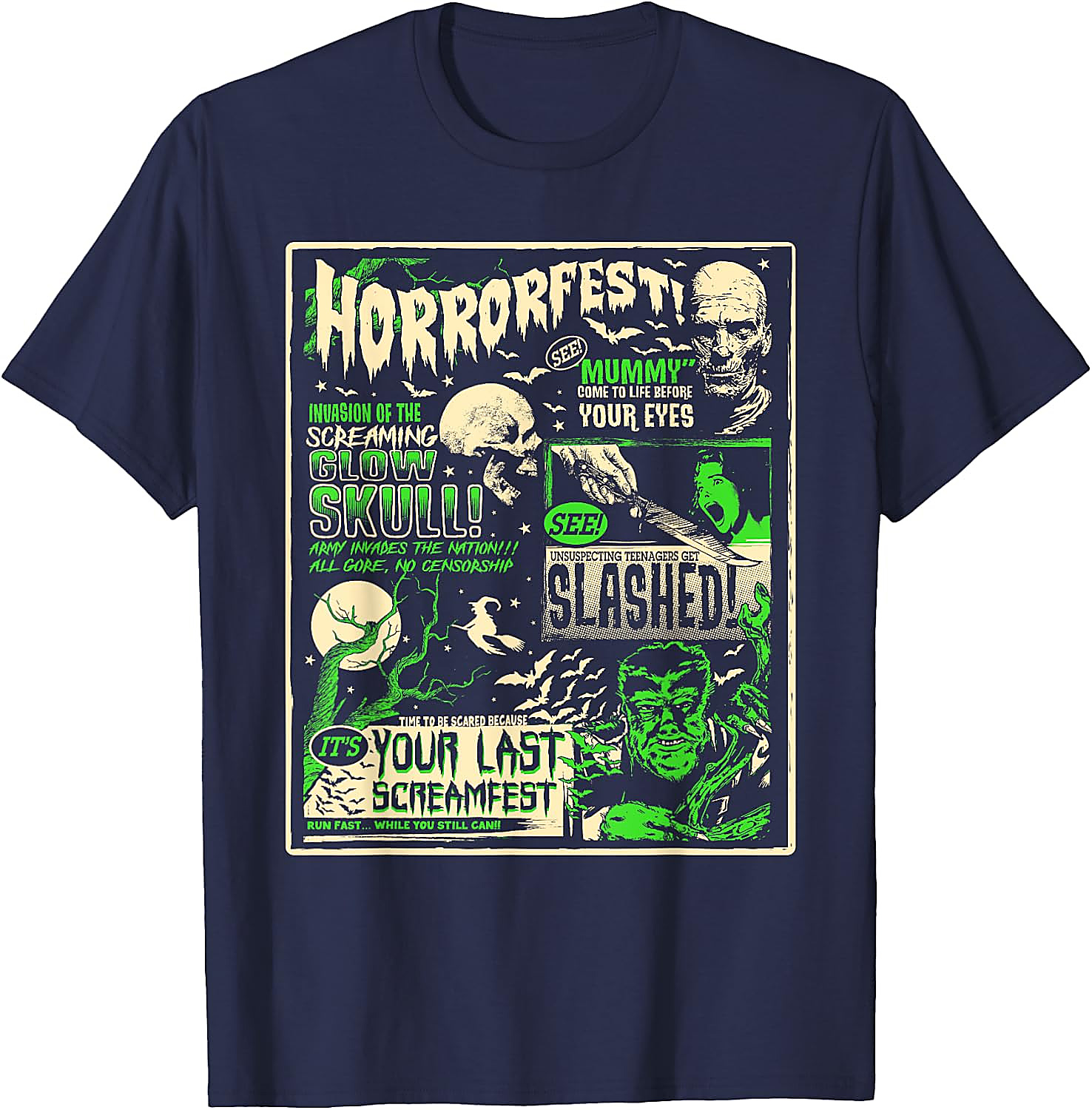 Vintage Horrorfest Halloween T-Shirt | Retro Movie Poster Tee