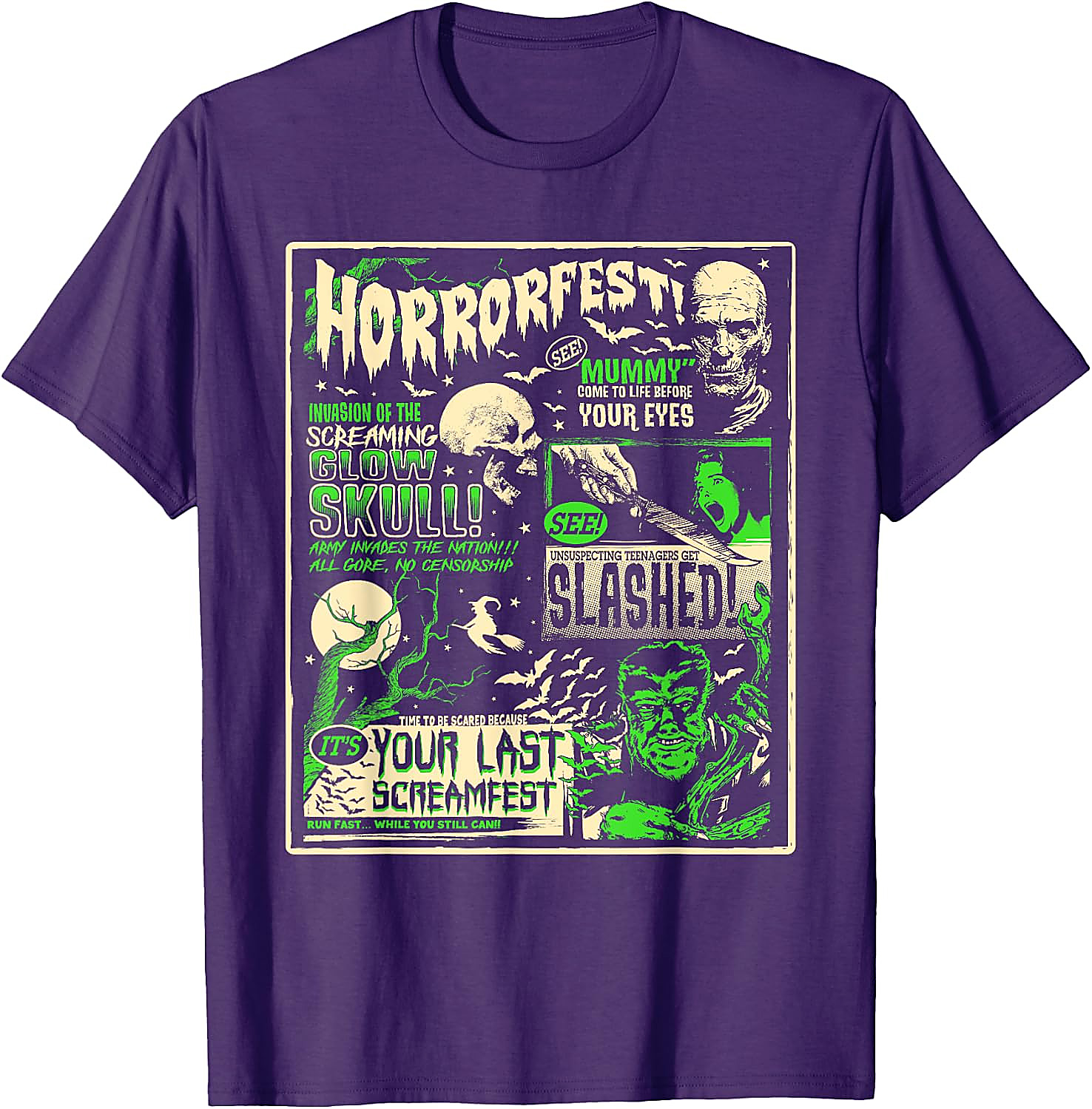 Vintage Horrorfest Halloween T-Shirt | Retro Movie Poster Tee
