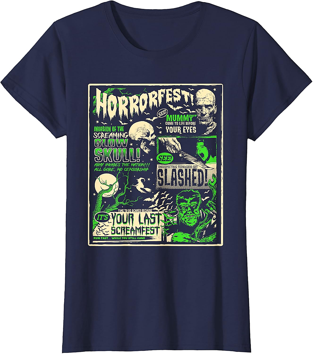 Vintage Horrorfest Halloween T-Shirt | Retro Movie Poster Tee