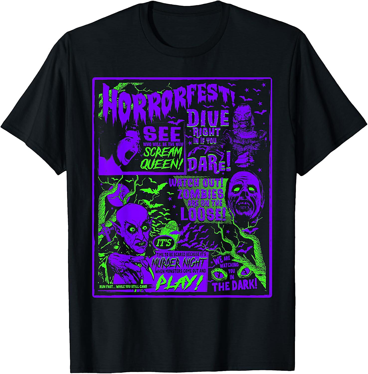 Horrorfest Vintage Horror Movie T-Shirt | Halloween Tee
