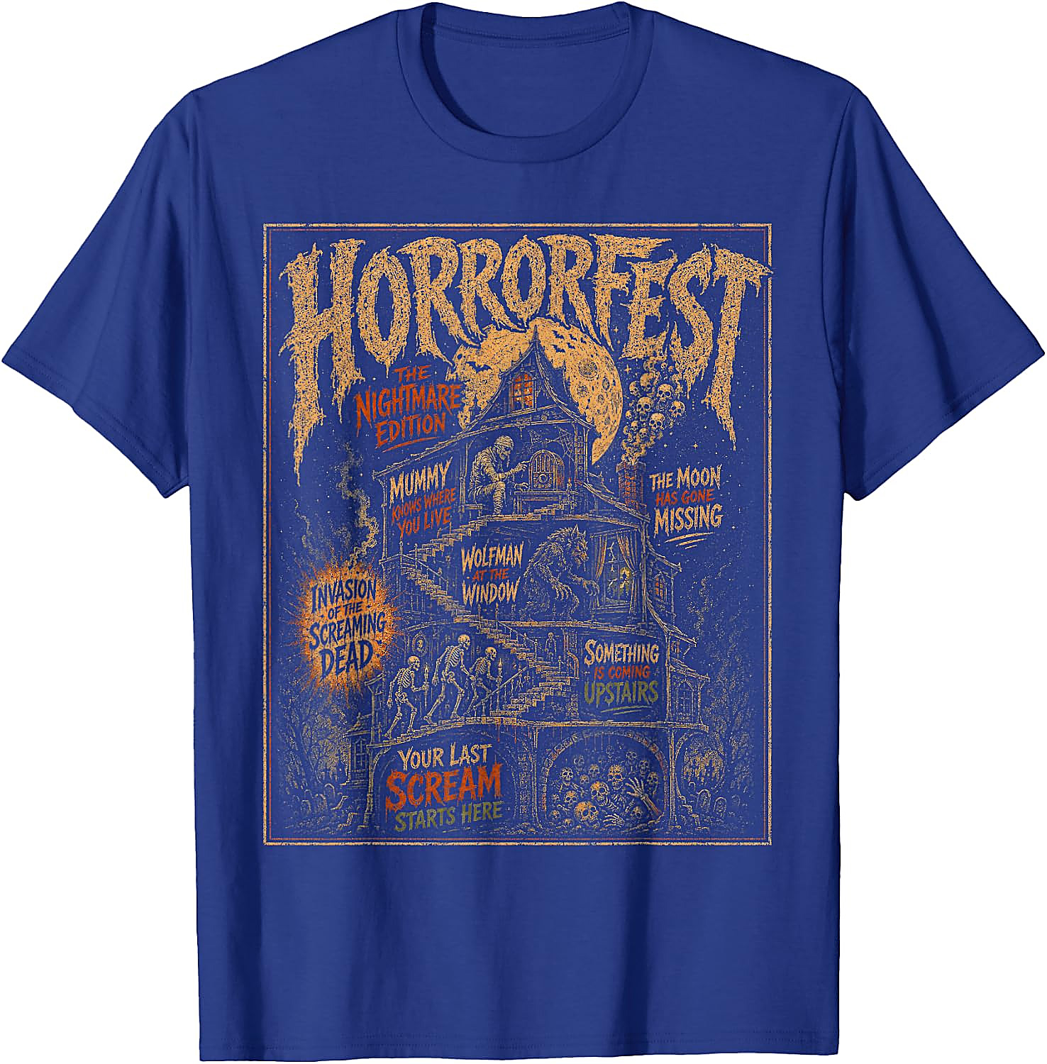 Vintage Horrorfest Movie Poster T-Shirt | Retro Halloween Tee