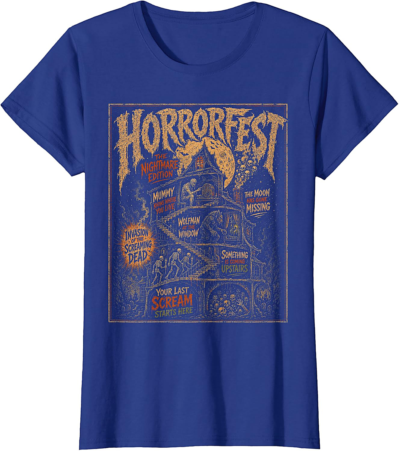 Vintage Horrorfest Movie Poster T-Shirt | Retro Halloween Tee