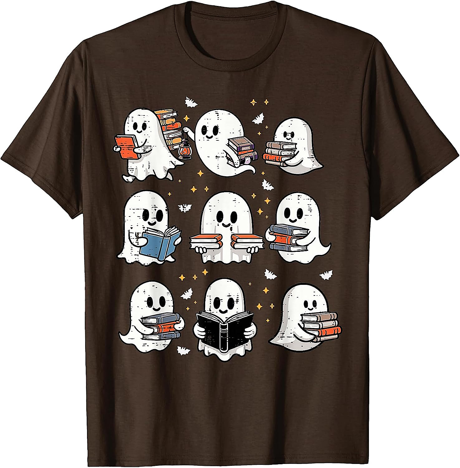Ghost Reading Books T-Shirt | Halloween Librarian Tee