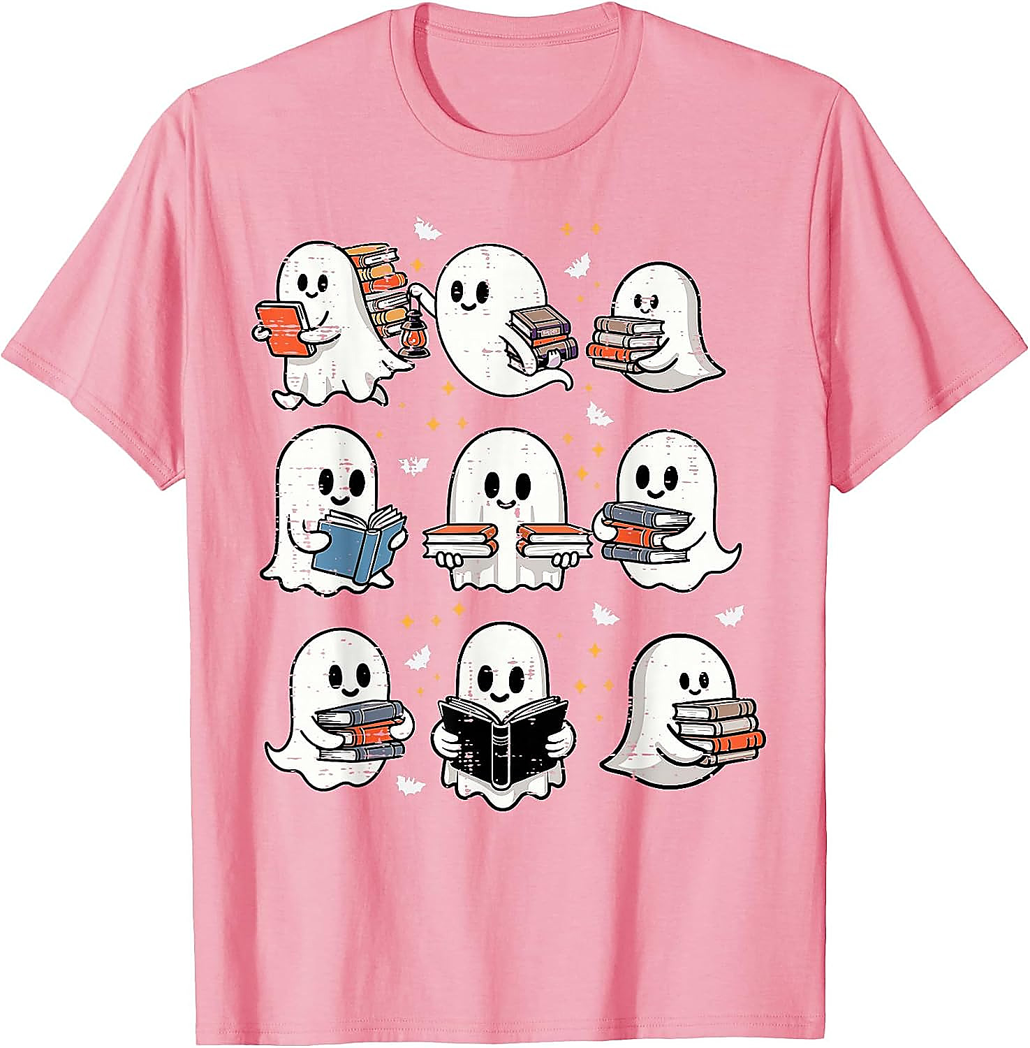 Ghost Reading Books T-Shirt | Halloween Librarian Tee
