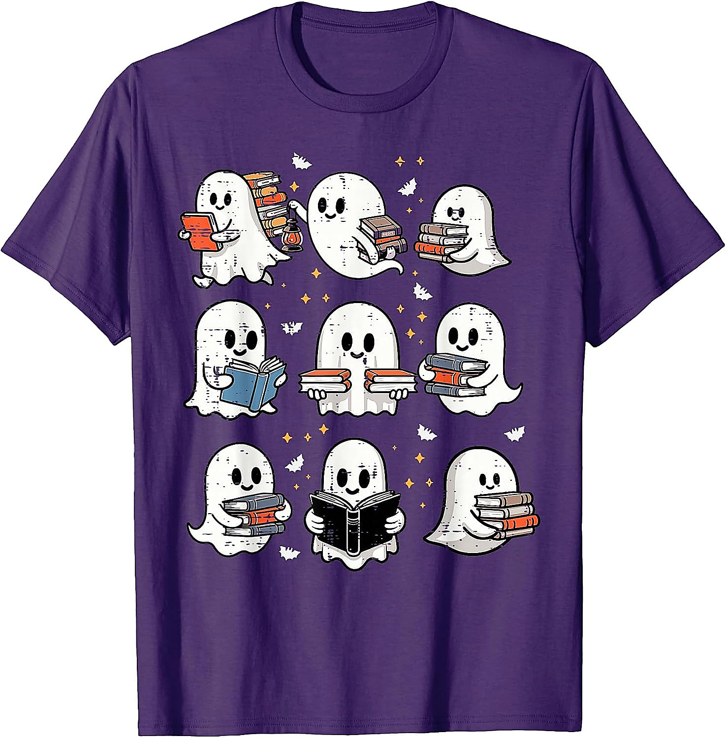 Ghost Reading Books T-Shirt | Halloween Librarian Tee