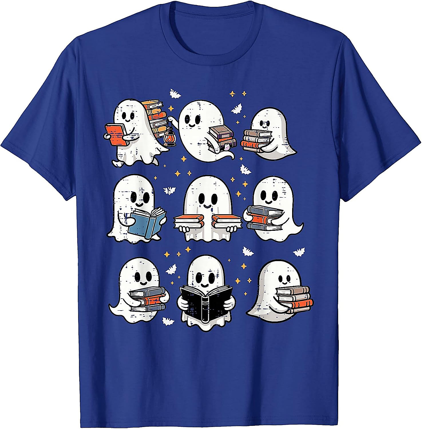 Ghost Reading Books T-Shirt | Halloween Librarian Tee