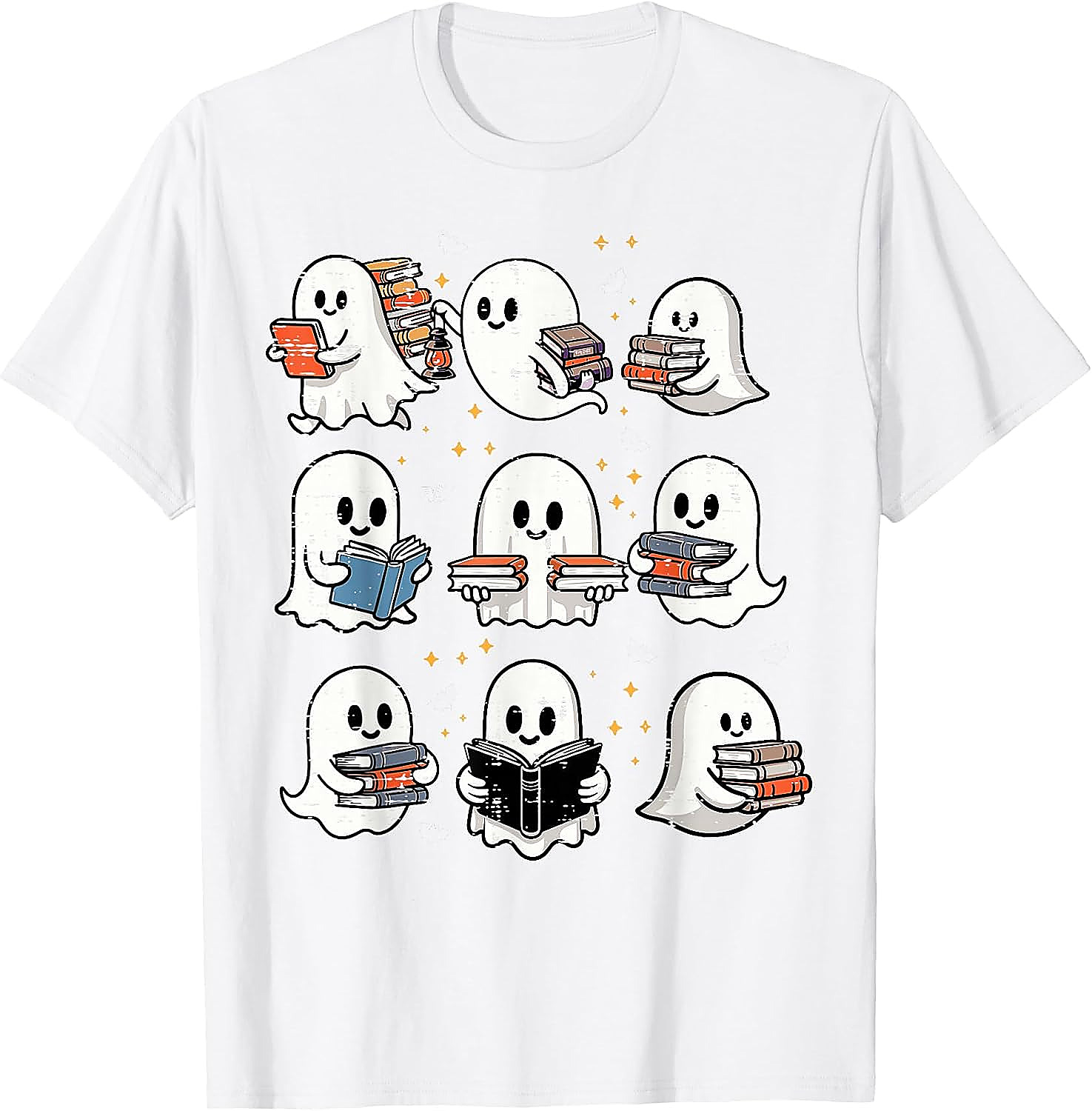 Ghost Reading Books T-Shirt | Halloween Librarian Tee
