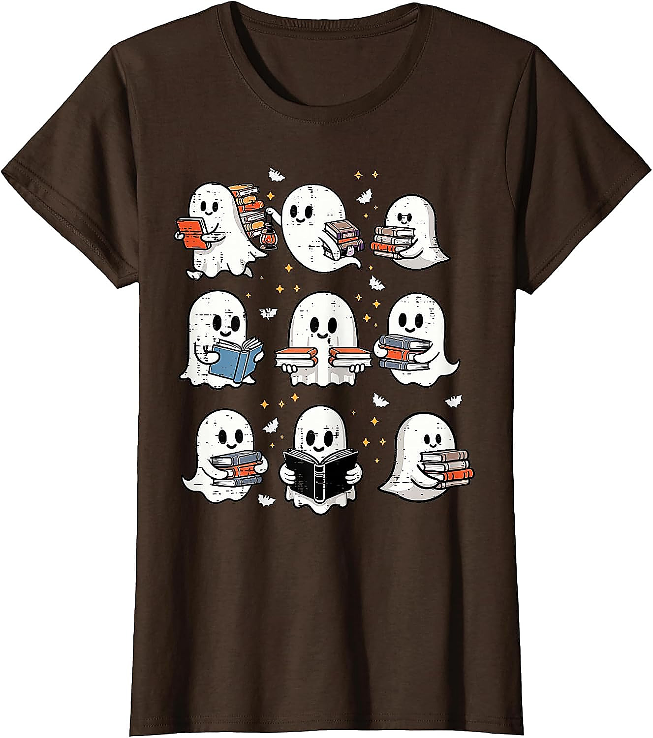 Ghost Reading Books T-Shirt | Halloween Librarian Tee