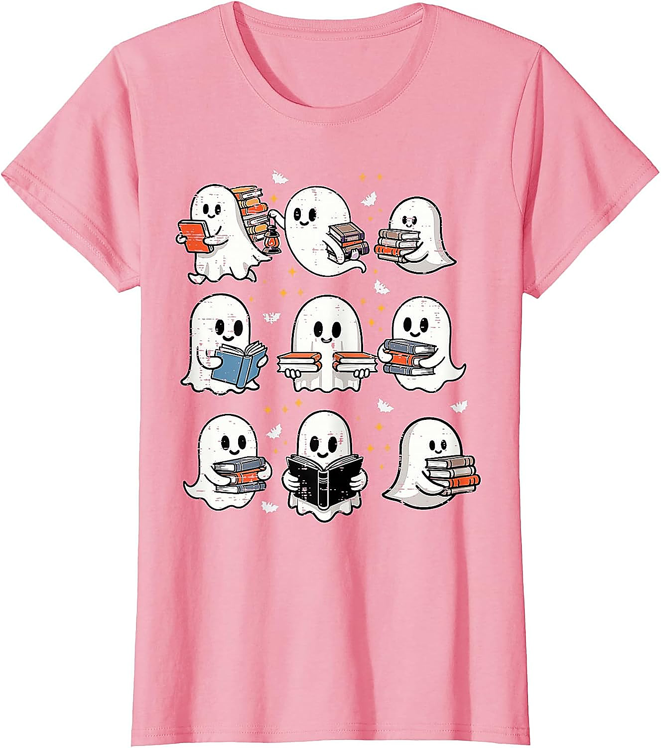 Ghost Reading Books T-Shirt | Halloween Librarian Tee