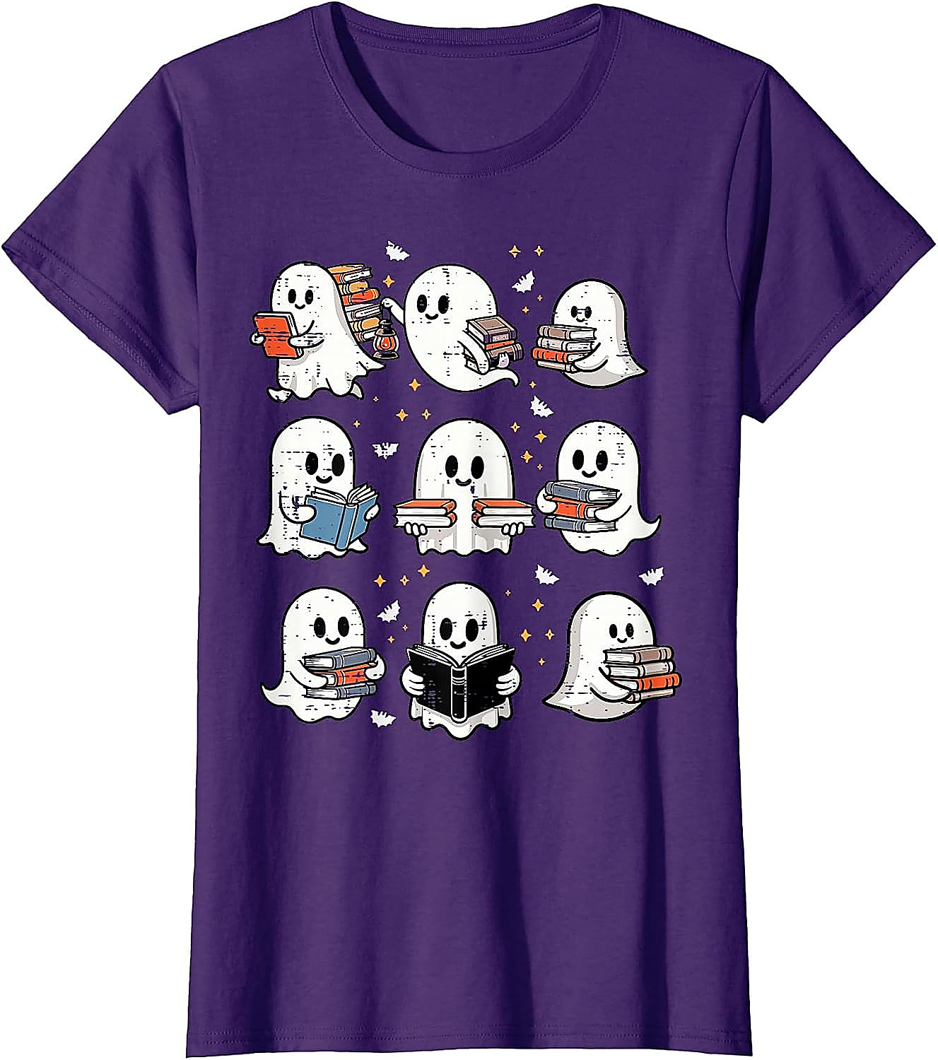 Ghost Reading Books T-Shirt | Halloween Librarian Tee