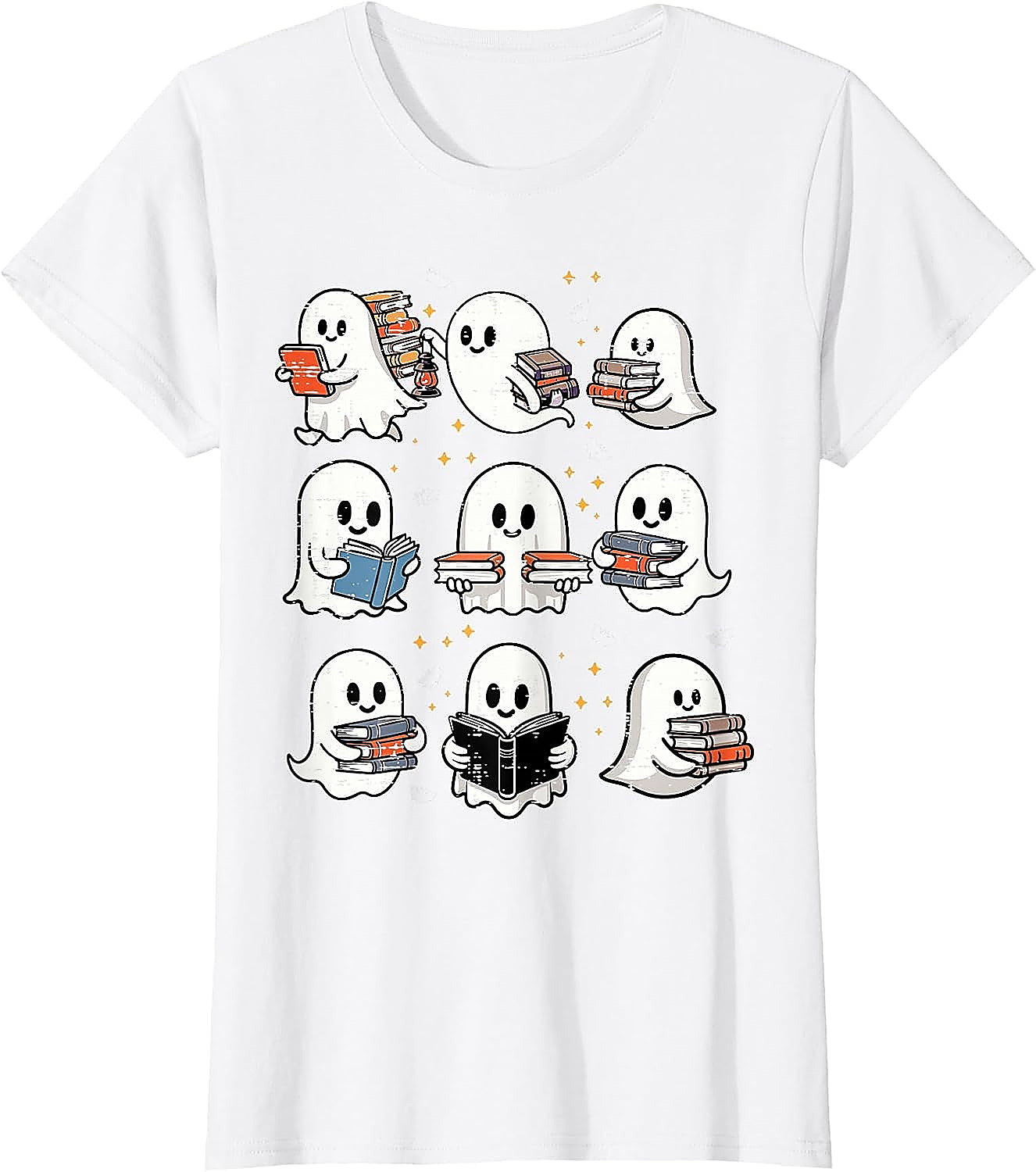 Ghost Reading Books T-Shirt | Halloween Librarian Tee
