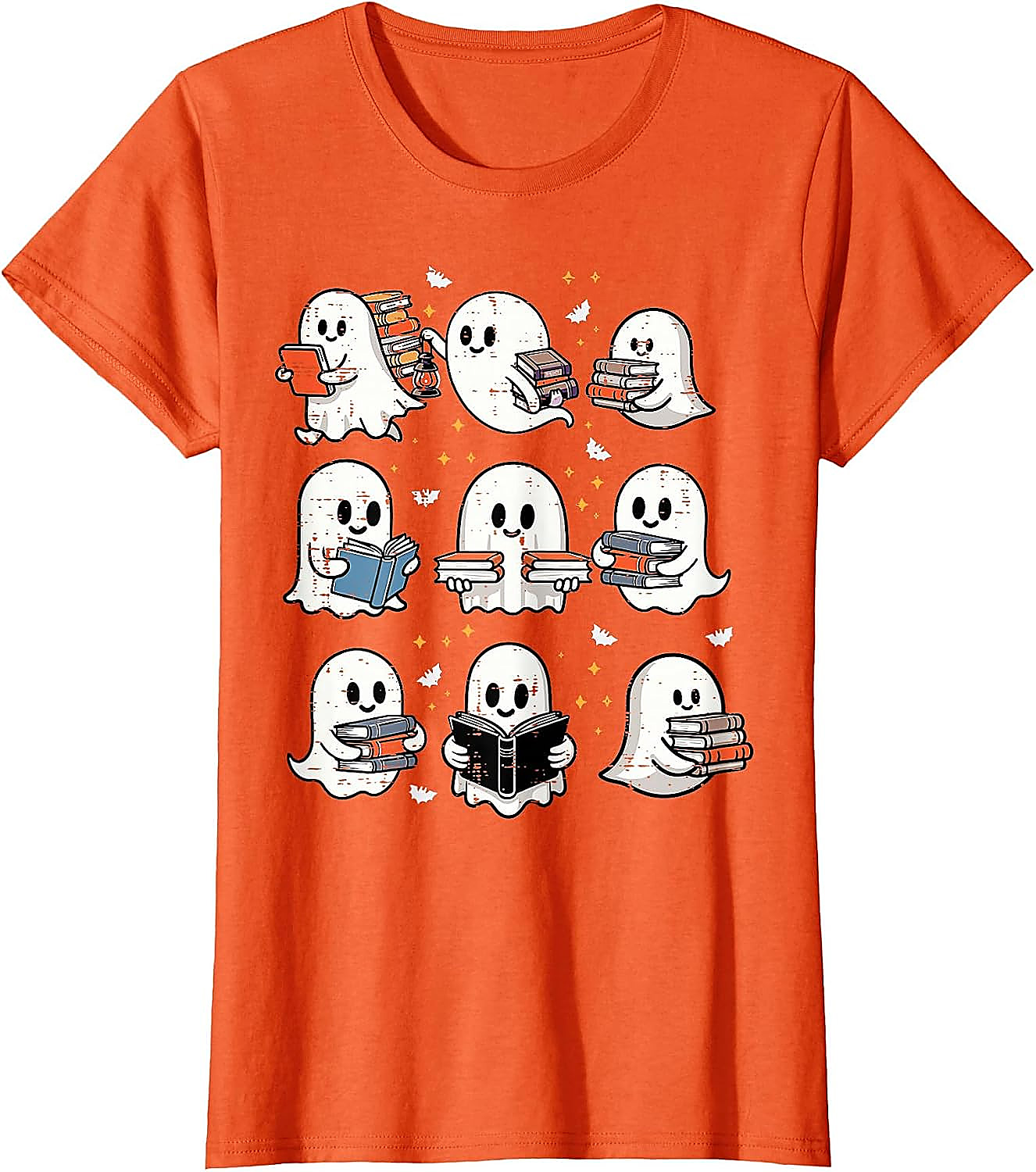Ghost Reading Books T-Shirt | Halloween Librarian Tee