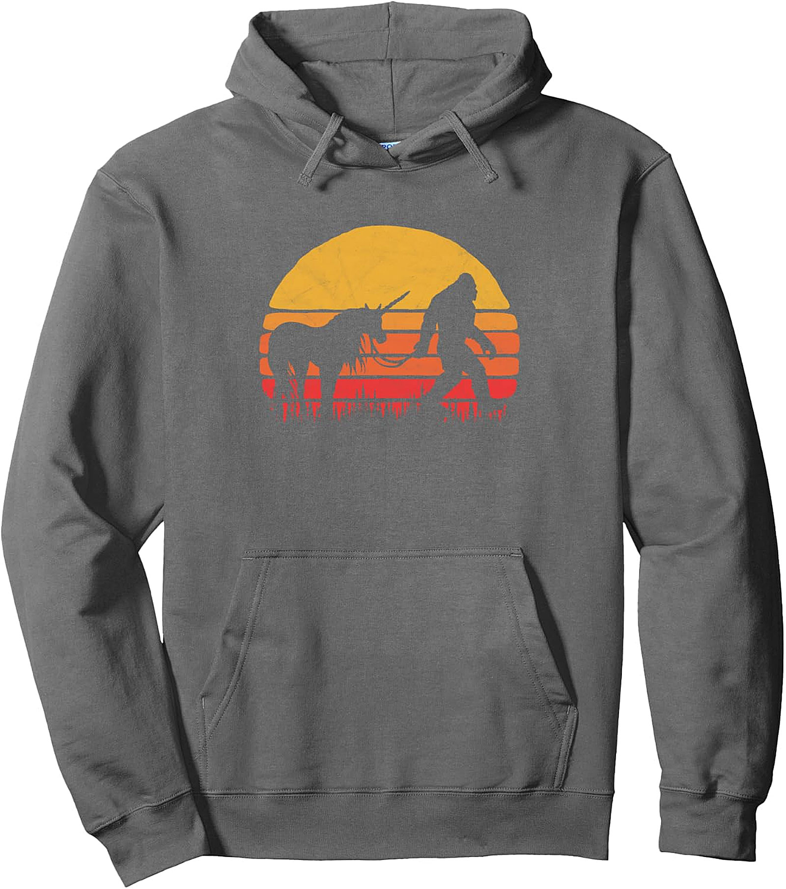  Bigfoot & Unicorn Retro Legends Pullover Hoodie | Funny