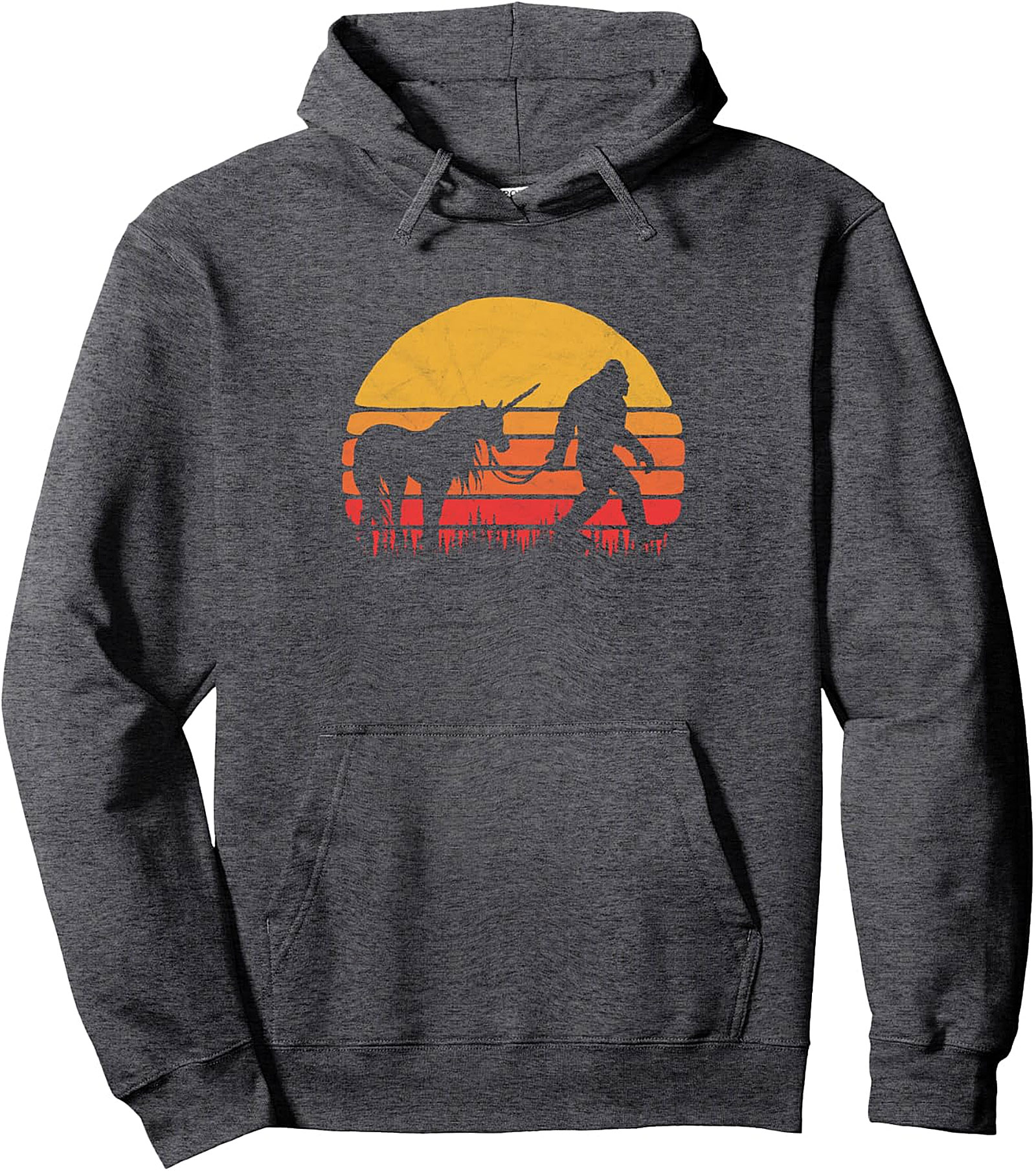  Bigfoot & Unicorn Retro Legends Pullover Hoodie | Funny