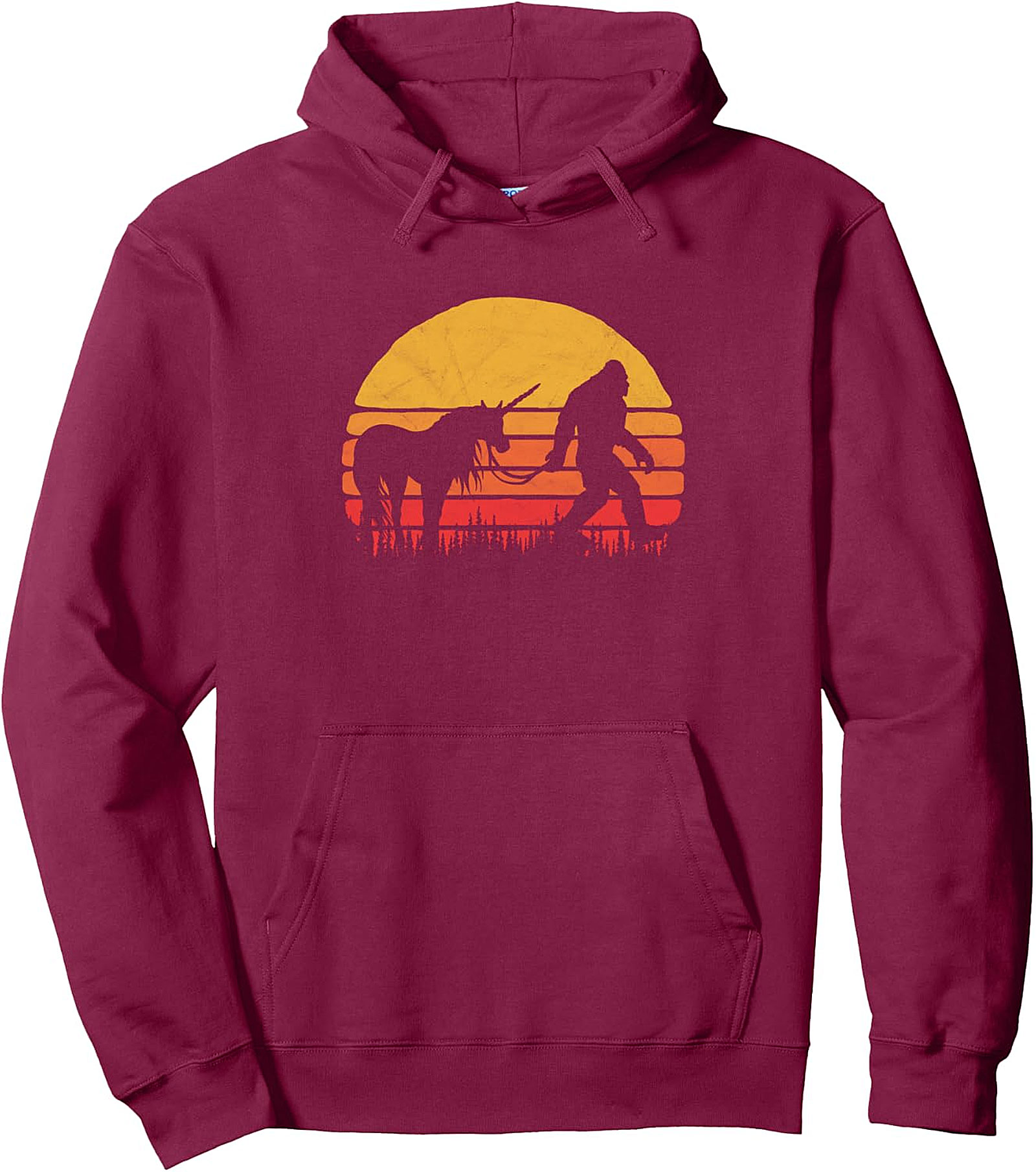  Bigfoot & Unicorn Retro Legends Pullover Hoodie | Funny