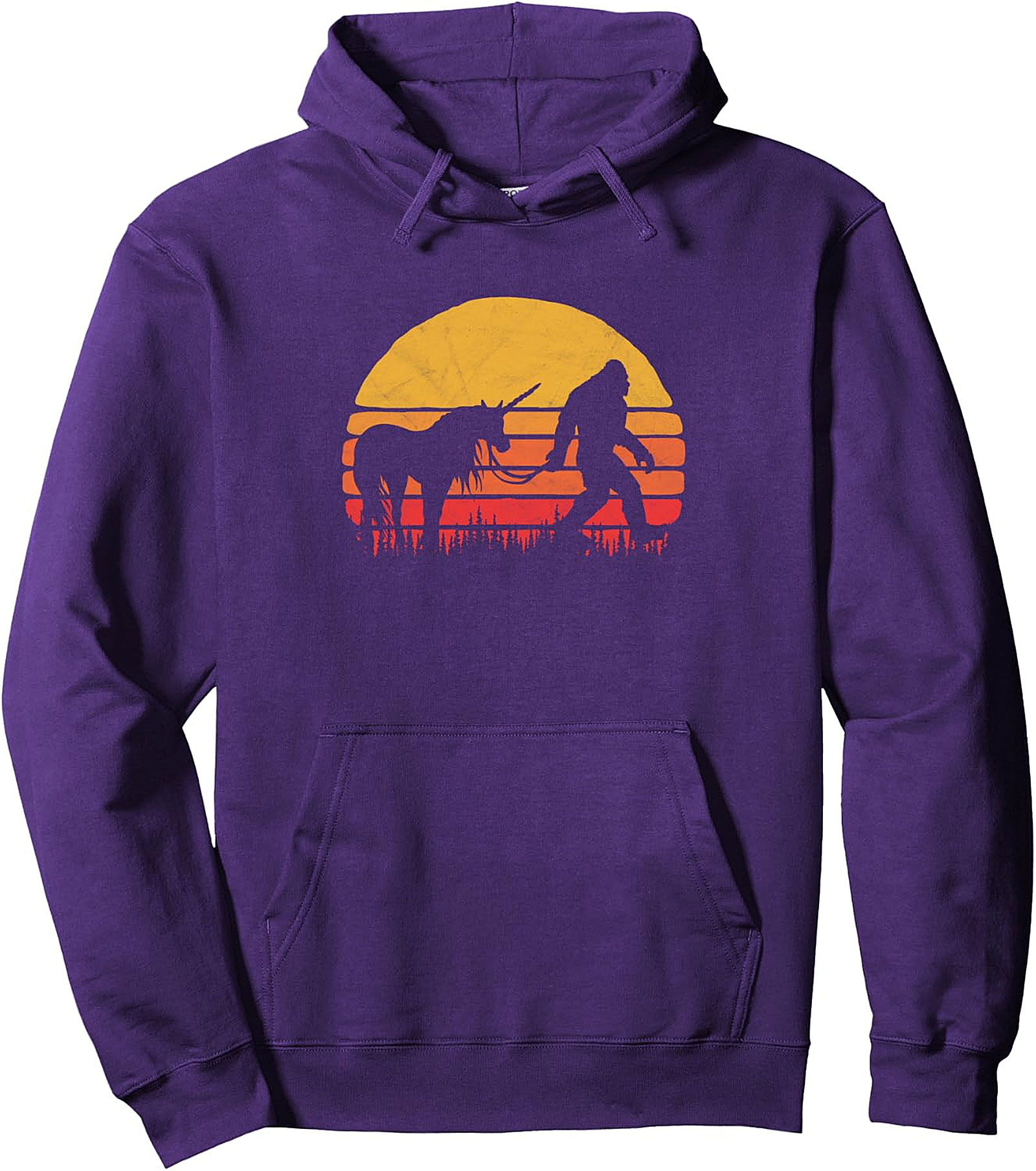  Bigfoot & Unicorn Retro Legends Pullover Hoodie | Funny