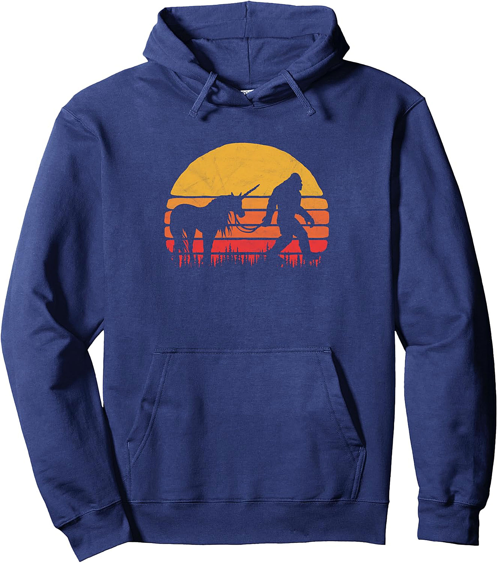 Bigfoot & Unicorn Retro Legends Pullover Hoodie | Funny