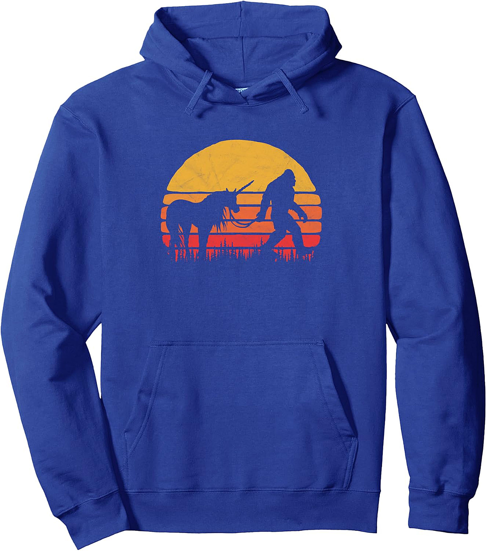  Bigfoot & Unicorn Retro Legends Pullover Hoodie | Funny